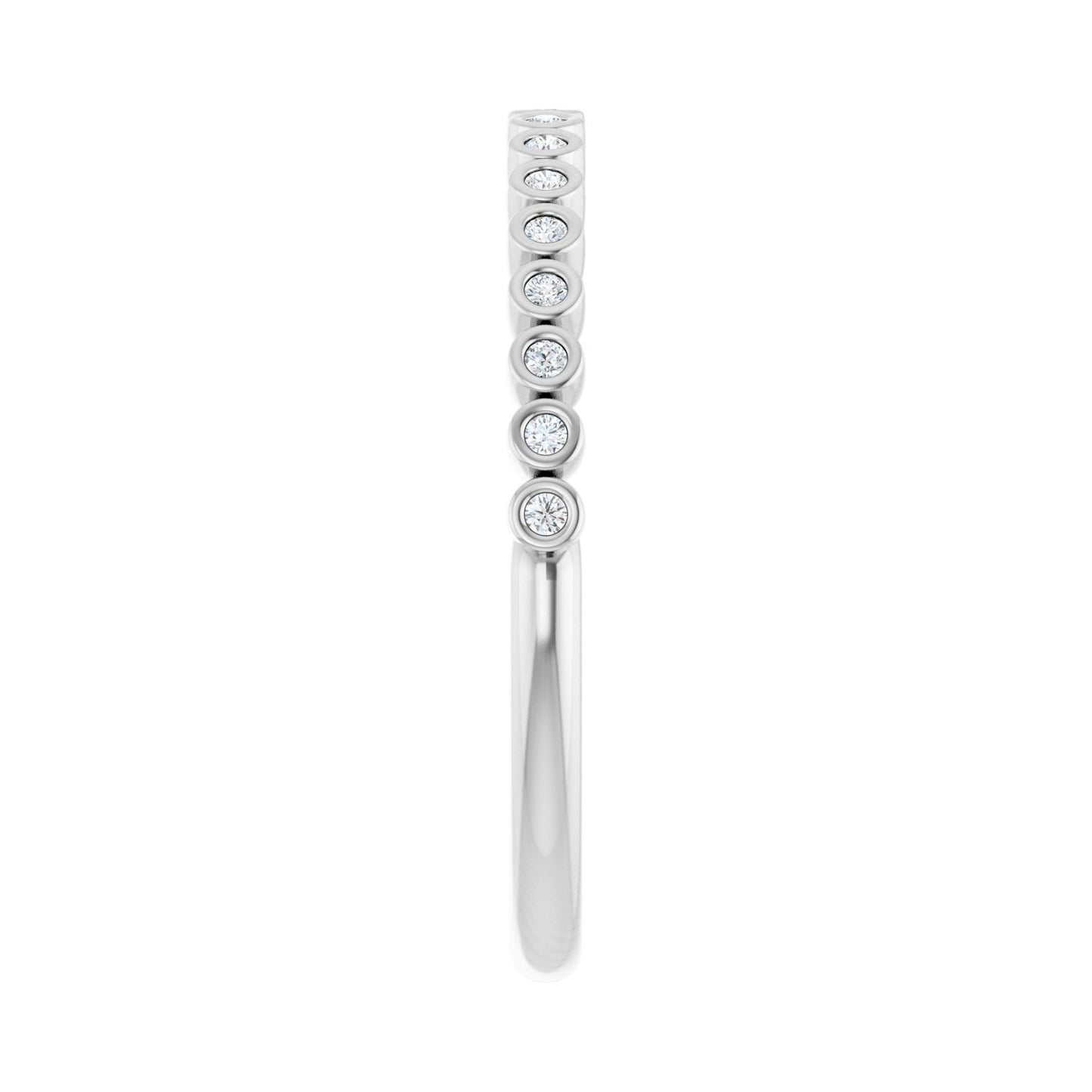 Bezel-Set Anniversary Band - Round 1MM-2.5MM | Metal Type=14K White Gold | Diamond Size=1MM | Image 1