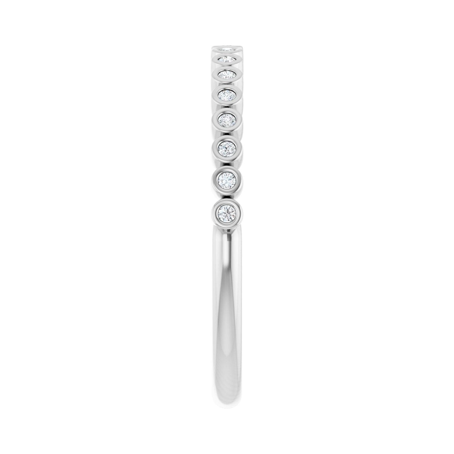 Bezel-Set Anniversary Band - Round 1MM-2.5MM | Metal Type=14K White Gold | Diamond Size=1MM | Image 1