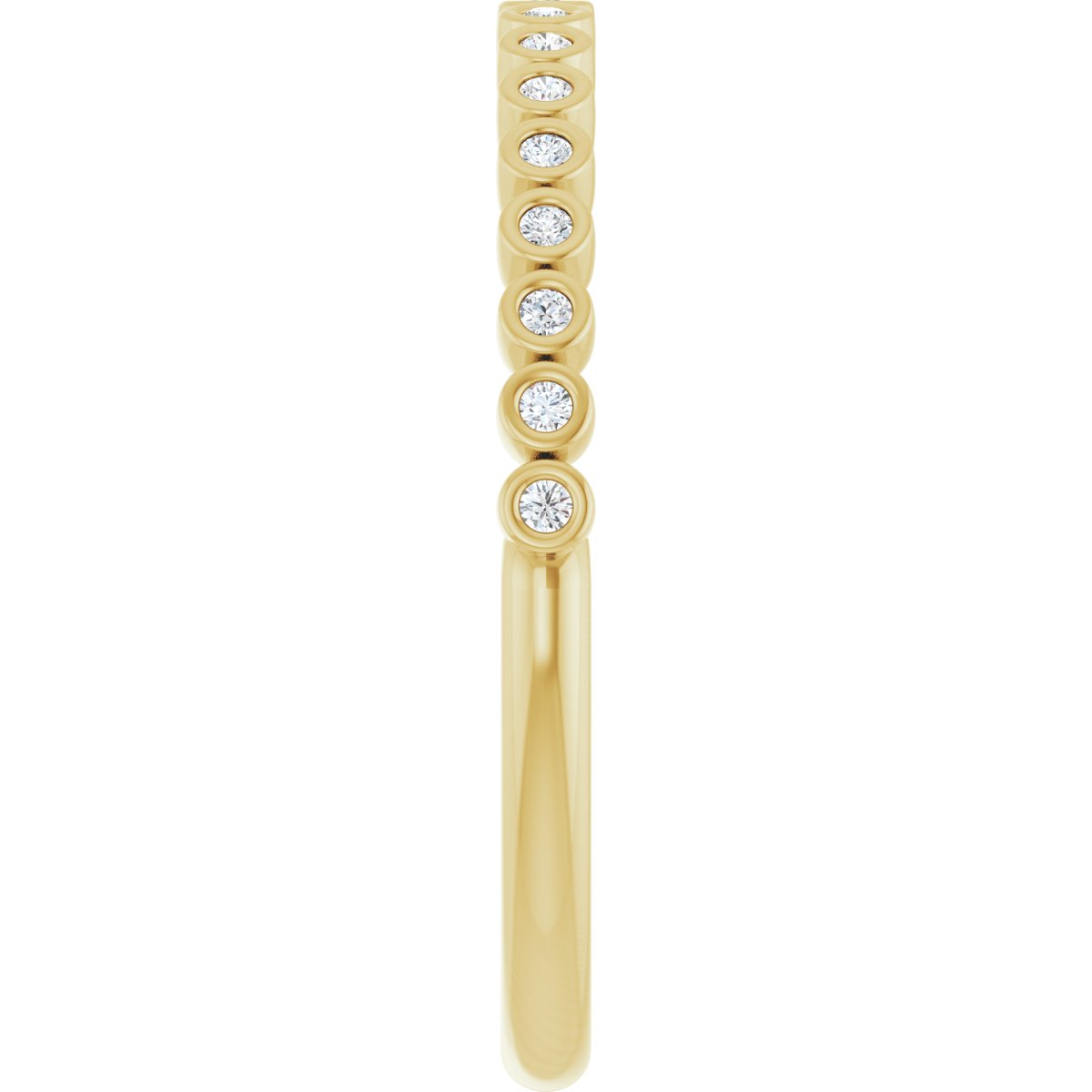 Bezel-Set Anniversary Band - Round | Metal Type=14K Yellow Gold | Diamond Size=1MM | Image 5
