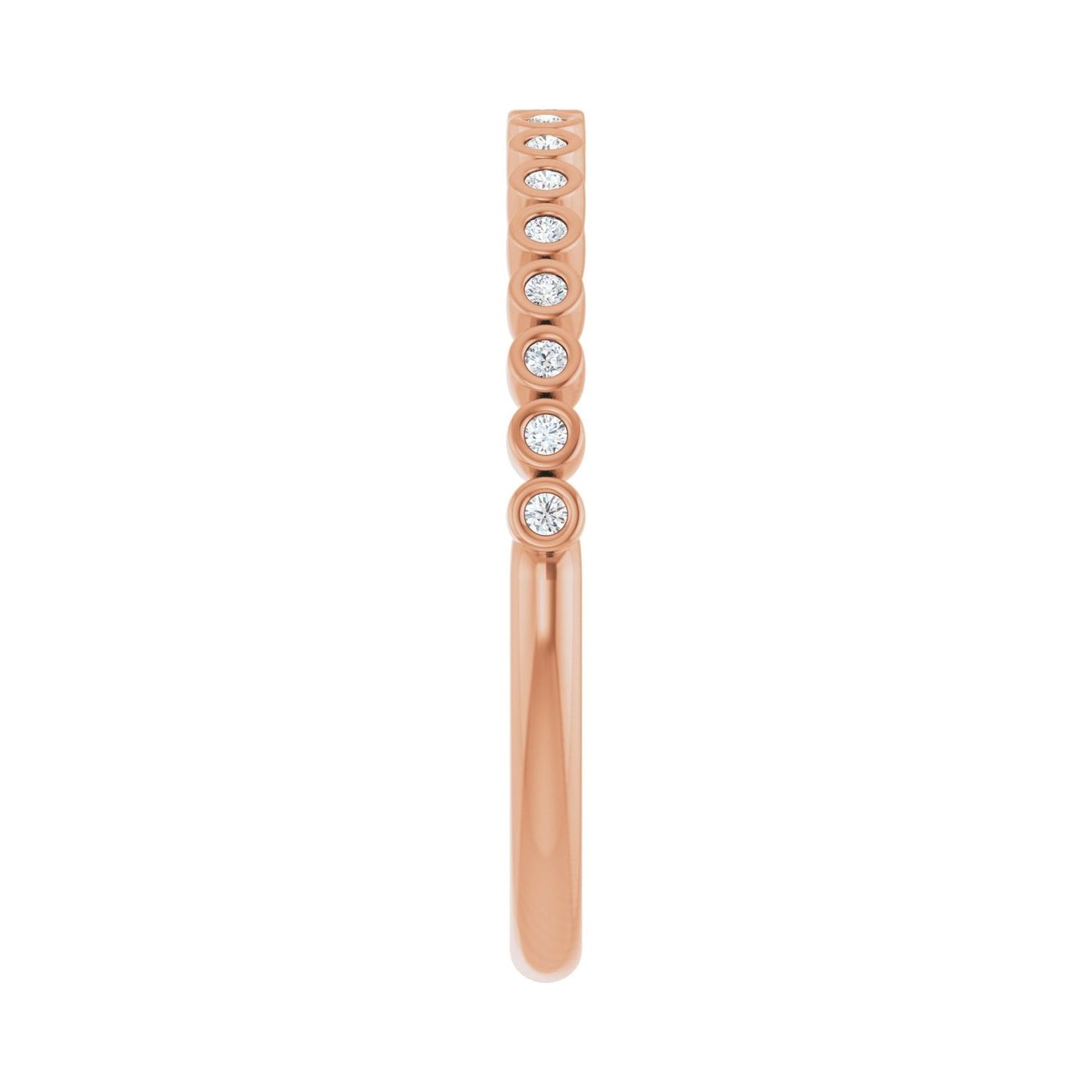 Bezel-Set Anniversary Band - Round 1MM-2.5MM | Metal Type=14K Rose Gold | Diamond Size=1MM | Image 1