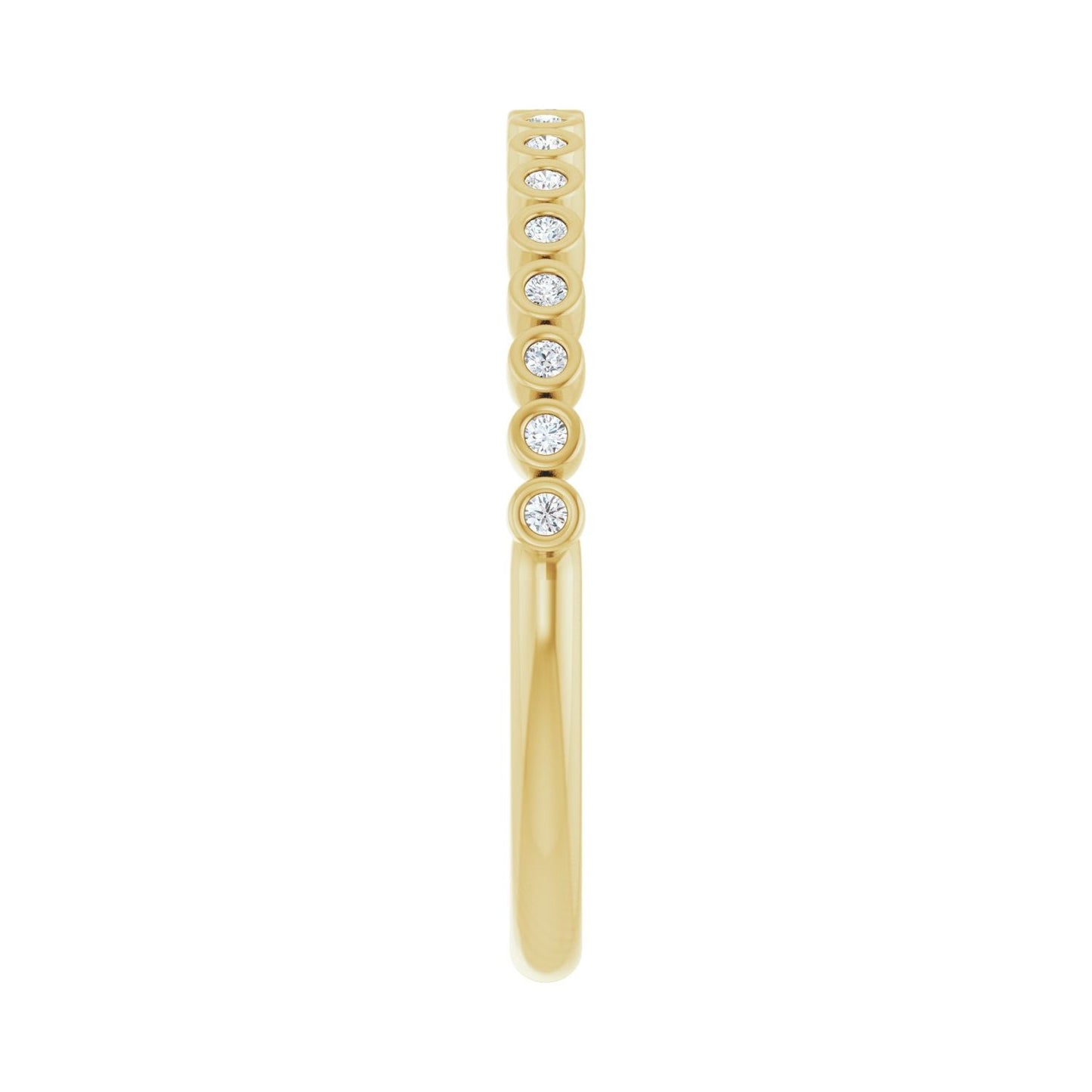 Bezel-Set Anniversary Band - Round 1MM-2.5MM | Metal Type=14K Yellow Gold | Diamond Size=1MM | Image 1