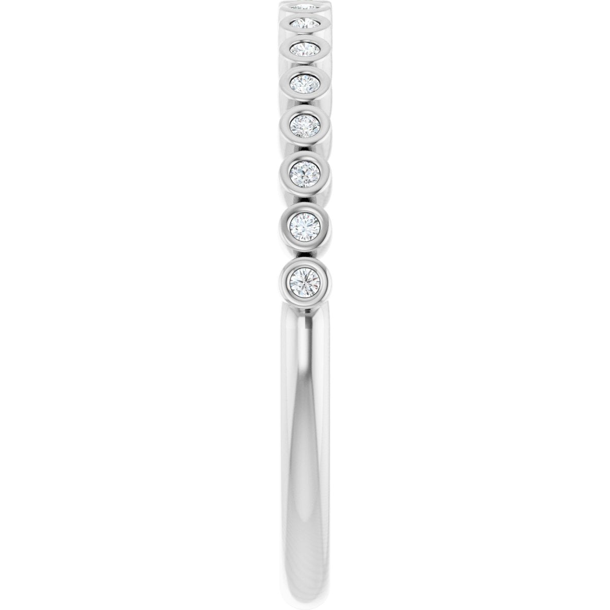 Bezel-Set Anniversary Band - Round | Metal Type=14K White Gold | Diamond Size=1MM | Image 2