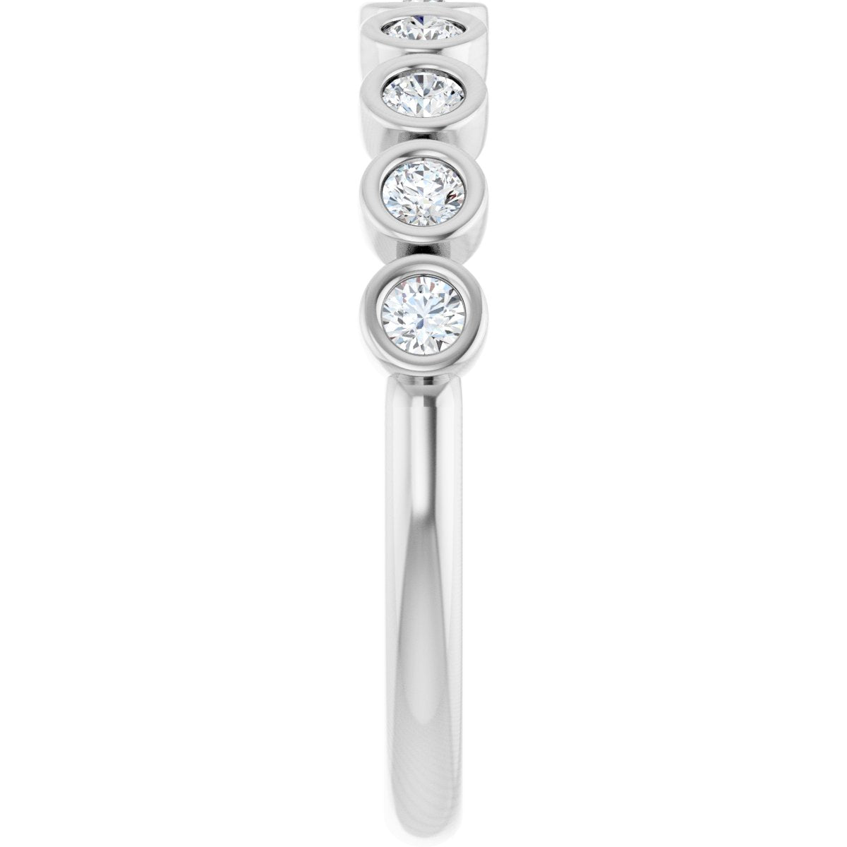 Bezel-Set Anniversary Band - Round | Metal Type=14K White Gold | Diamond Size=2MM | Image 2