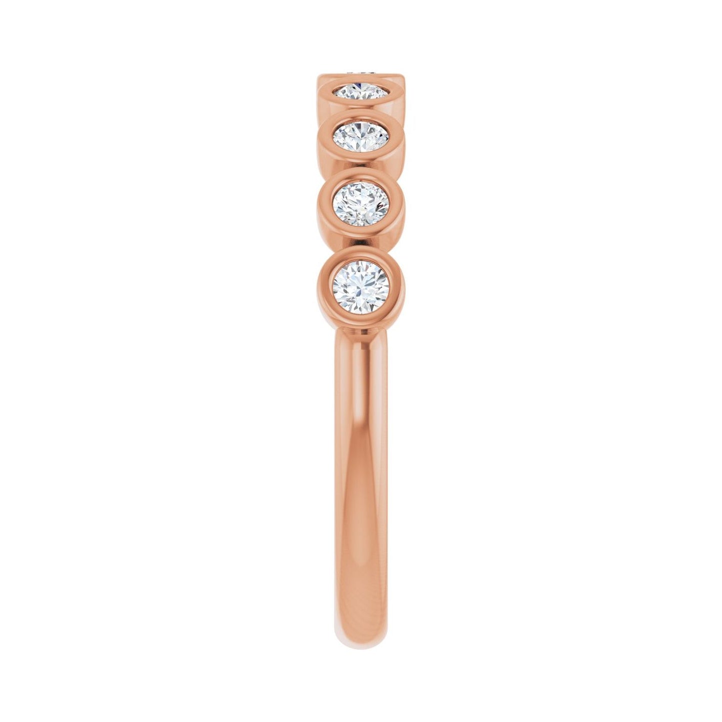Bezel-Set Anniversary Band - Round 1MM-2.5MM | Metal Type=14K Rose Gold | Diamond Size=2MM | Image 1