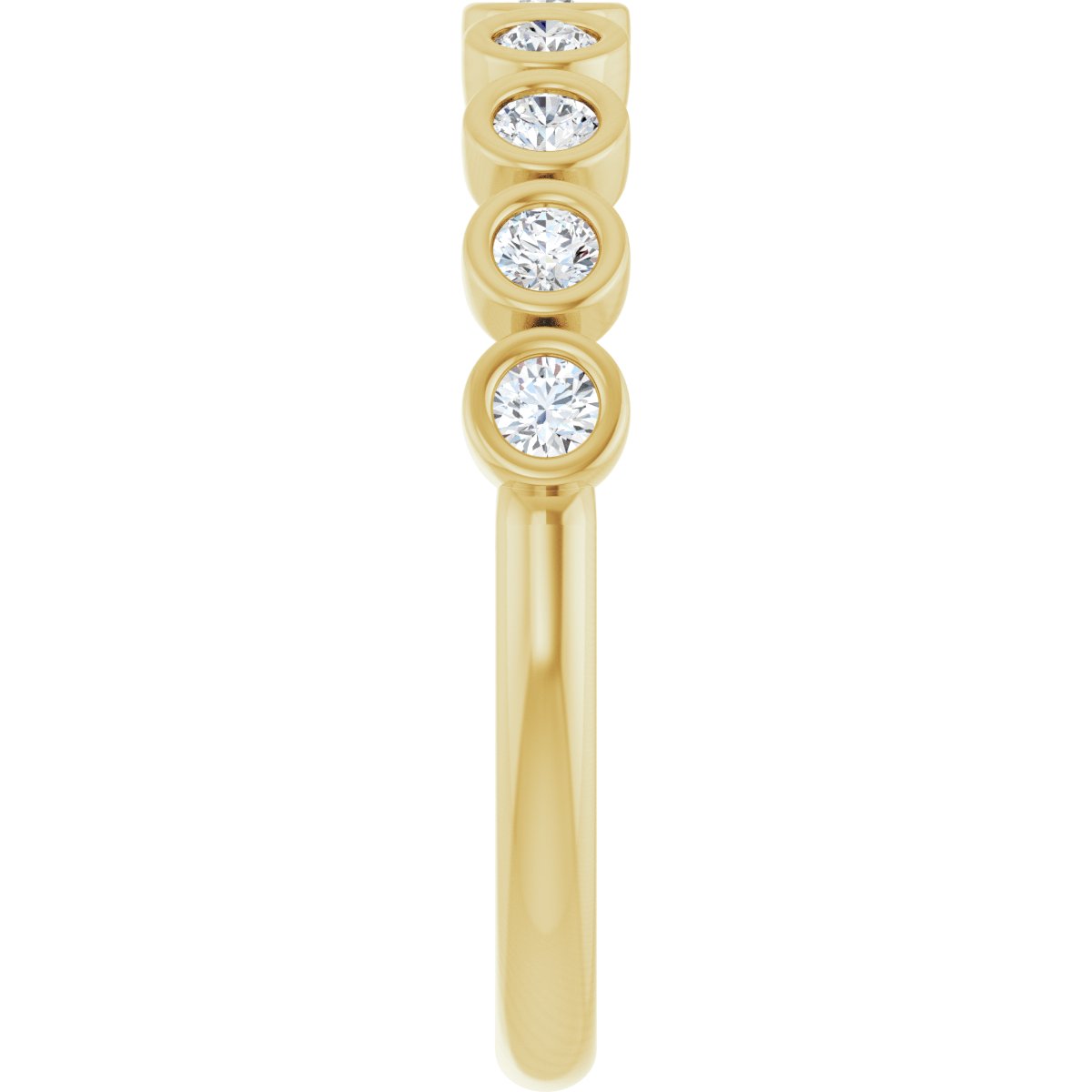 Bezel-Set Anniversary Band - Round | Metal Type=14K Yellow Gold | Diamond Size=2MM | Image 5