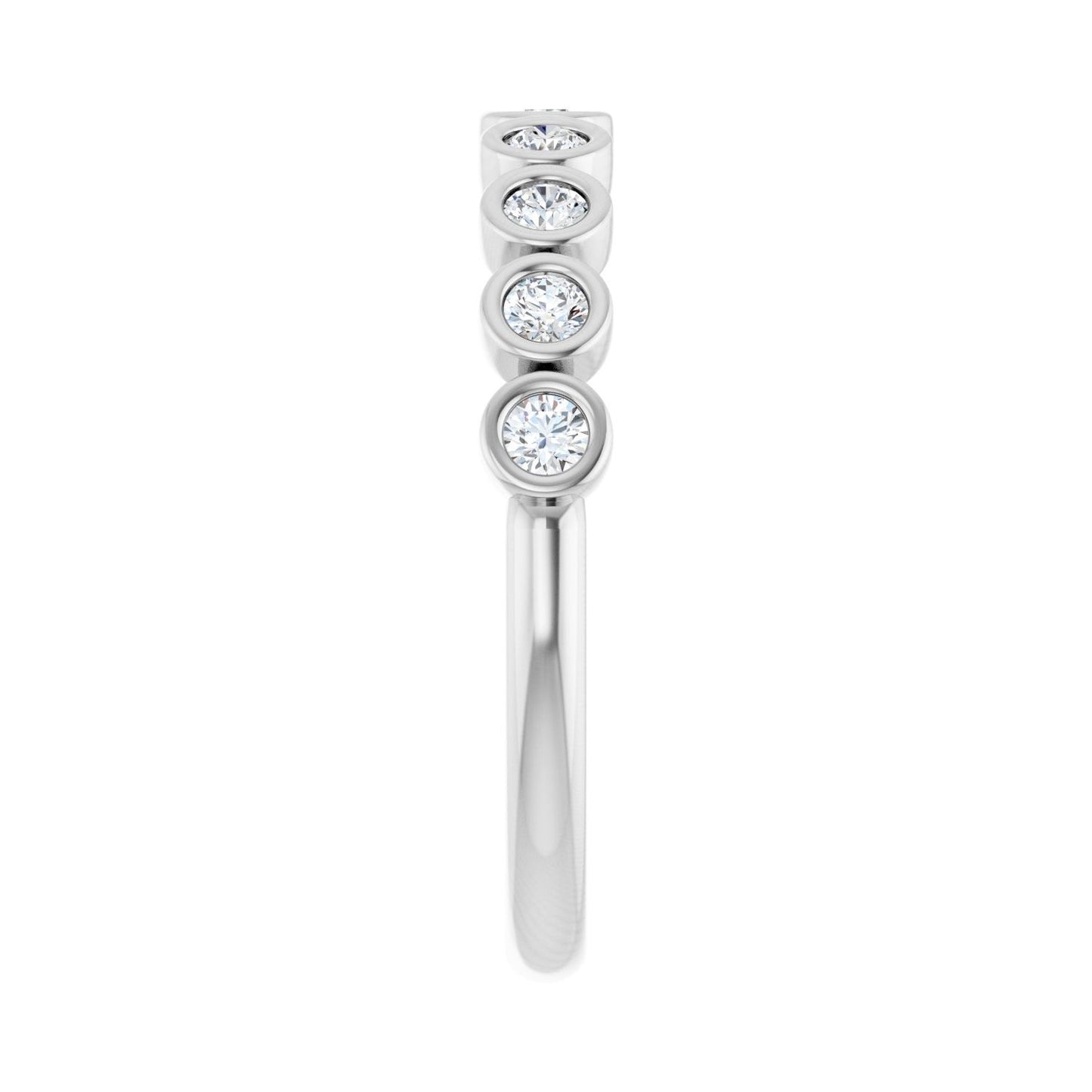 Bezel-Set Anniversary Band - Round 1MM-2.5MM | Metal Type=14K White Gold | Diamond Size=2MM | Image 1
