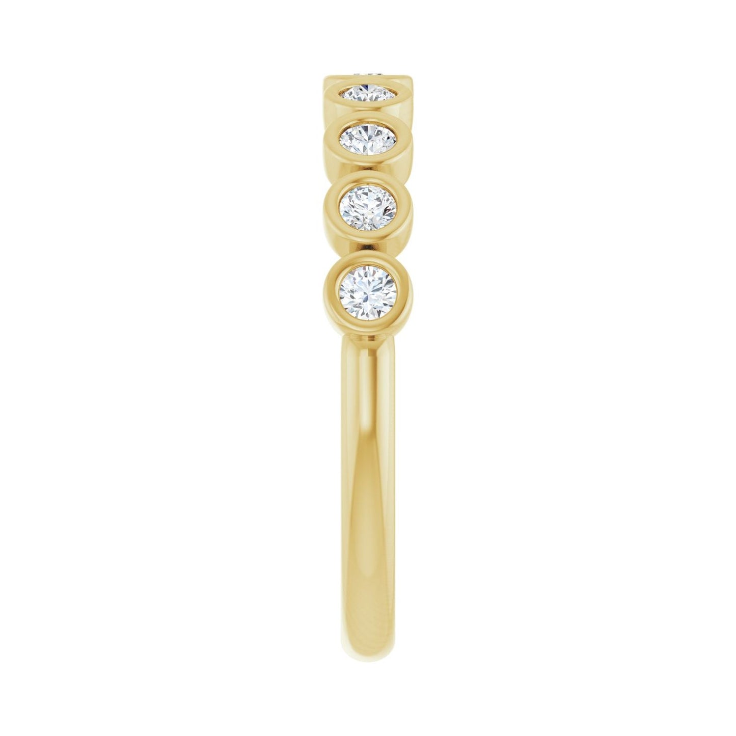 Bezel-Set Anniversary Band - Round 1MM-2.5MM | Metal Type=14K Yellow Gold | Diamond Size=2MM | Image 1