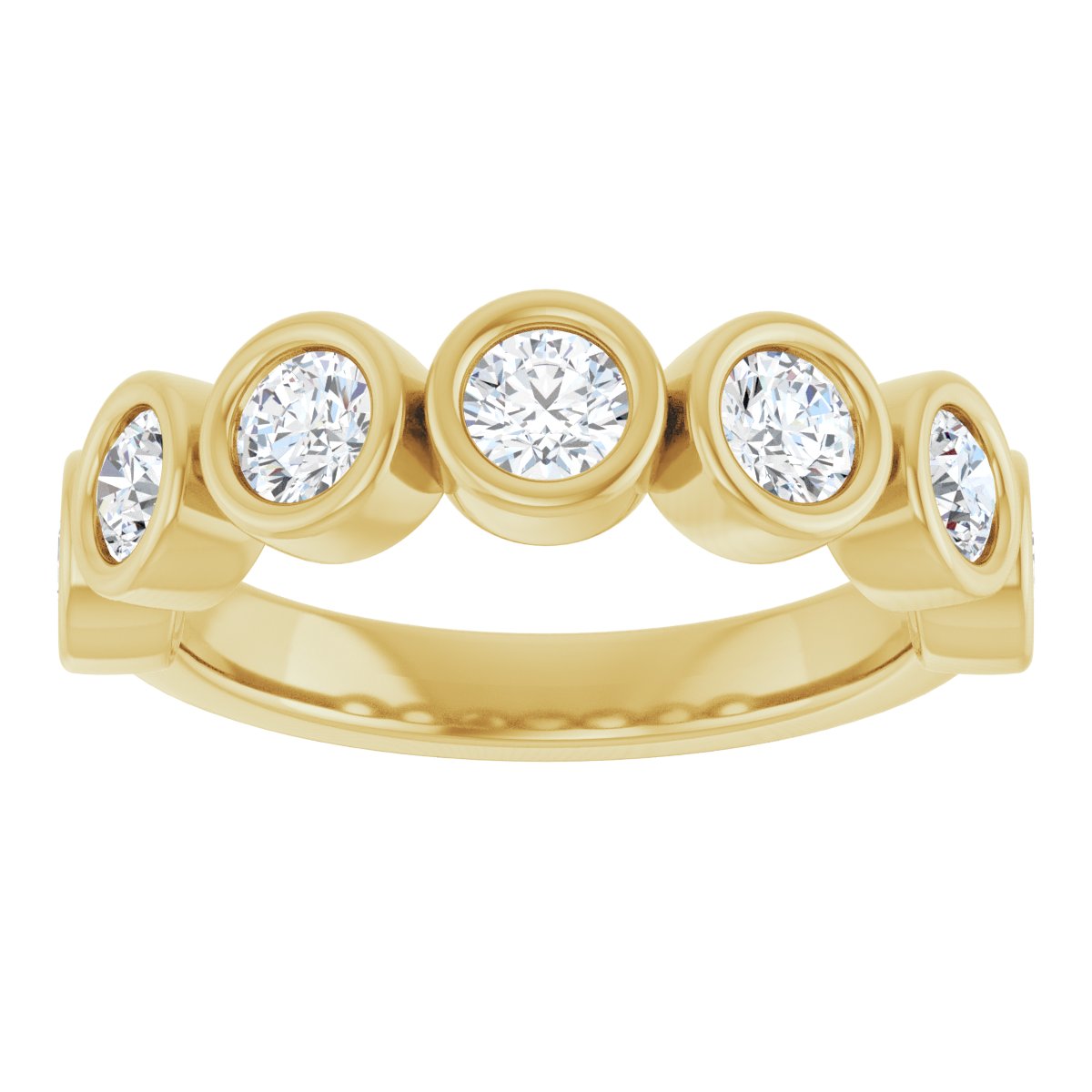 Bezel-Set Anniversary Band - Round | Metal Type=14K Yellow Gold | Diamond Size=3.5MM | Image 4