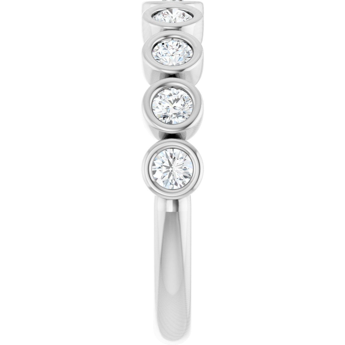 Bezel-Set Anniversary Band - Round | Metal Type=14K White Gold | Diamond Size=2.5MM | Image 5