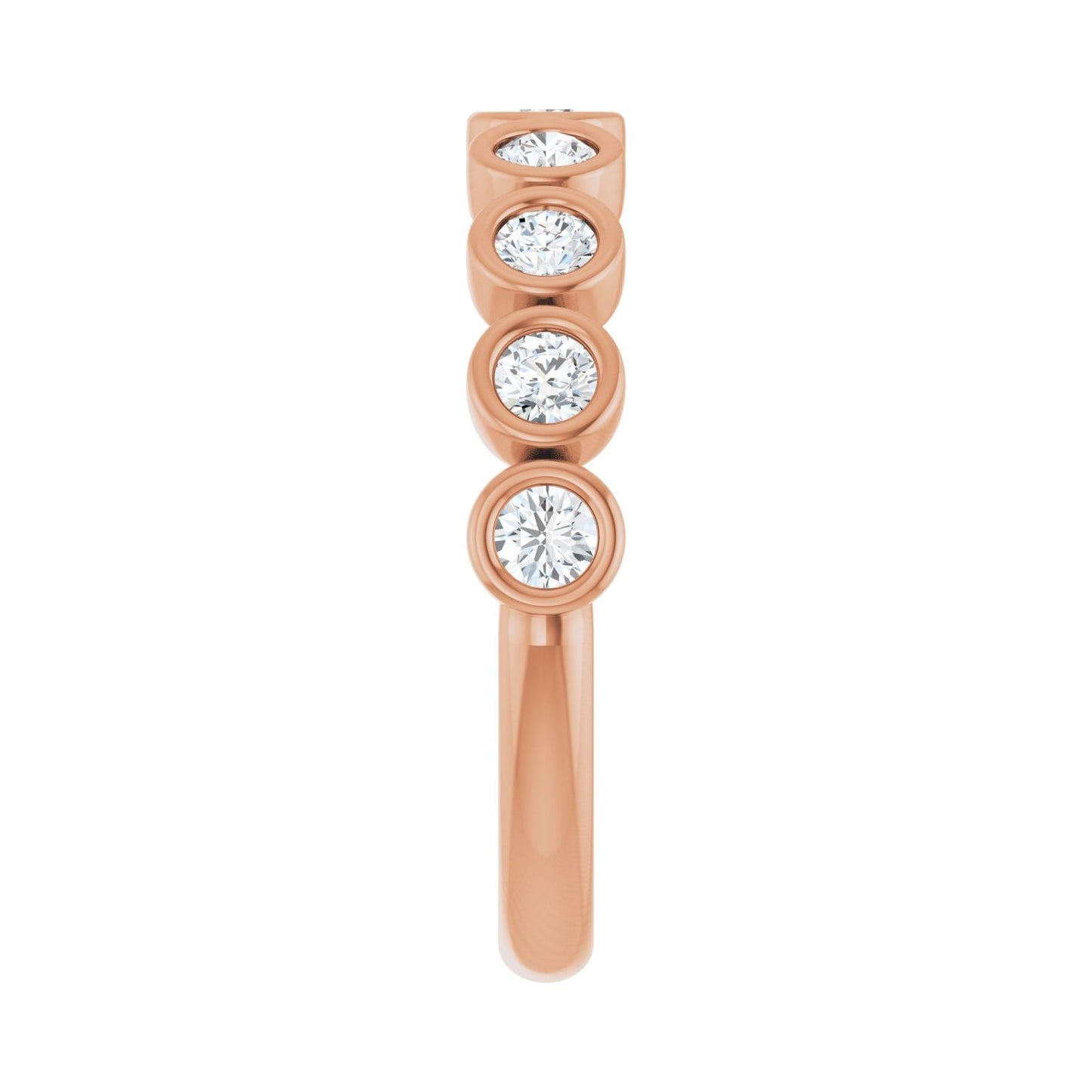 Bezel-Set Anniversary Band - Round 1MM-2.5MM | Metal Type=14K Rose Gold | Diamond Size=2.5MM | Image 1