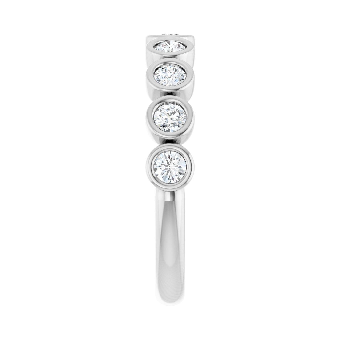 Bezel-Set Anniversary Band - Round 1MM-2.5MM | Metal Type=14K White Gold | Diamond Size=2.5MM | Image 1