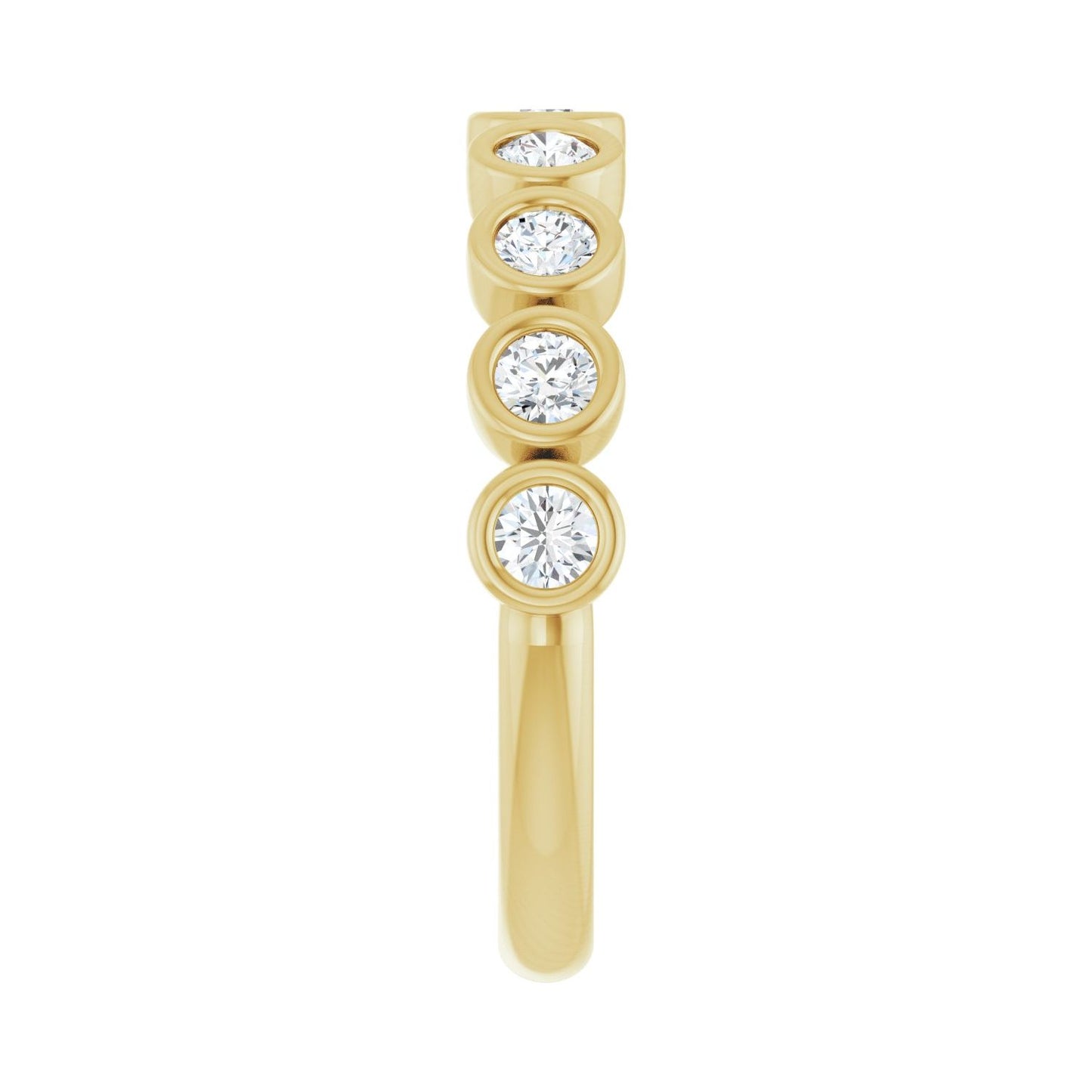 Bezel-Set Anniversary Band - Round 1MM-2.5MM | Metal Type=14K Yellow Gold | Diamond Size=2.5MM | Image 1