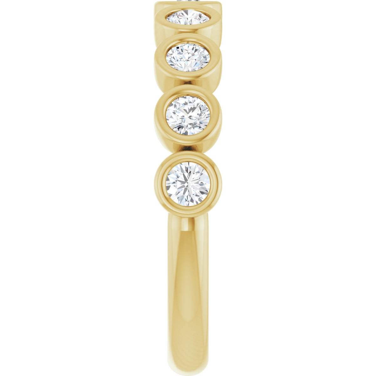 Bezel-Set Anniversary Band - Round | Metal Type=14K Yellow Gold | Diamond Size=2.5MM | Image 5