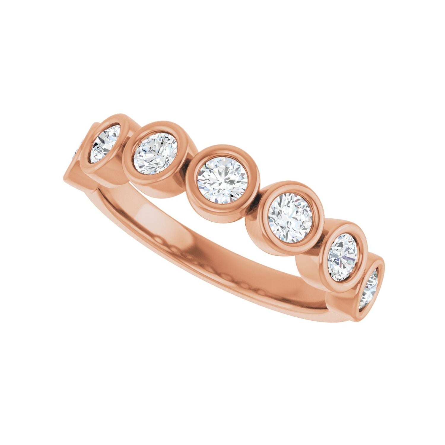 Bezel-Set Anniversary Band - Round 3MM-4MM | Metal Type=14K Rose Gold | Diamond Size=3MM | Image 2