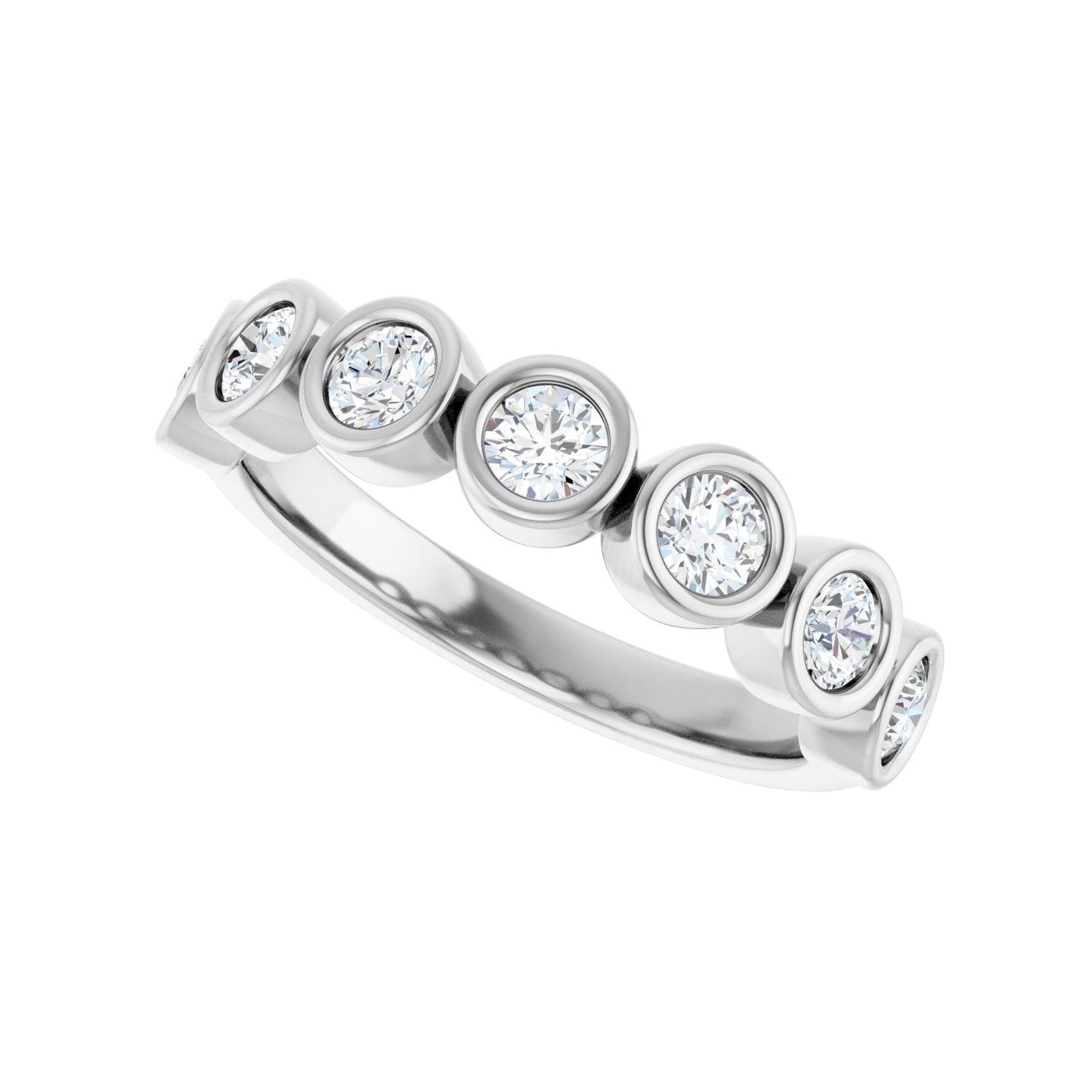 Bezel-Set Anniversary Band - Round 3MM-4MM | Metal Type=Platinum | Diamond Size=3MM | Image 2