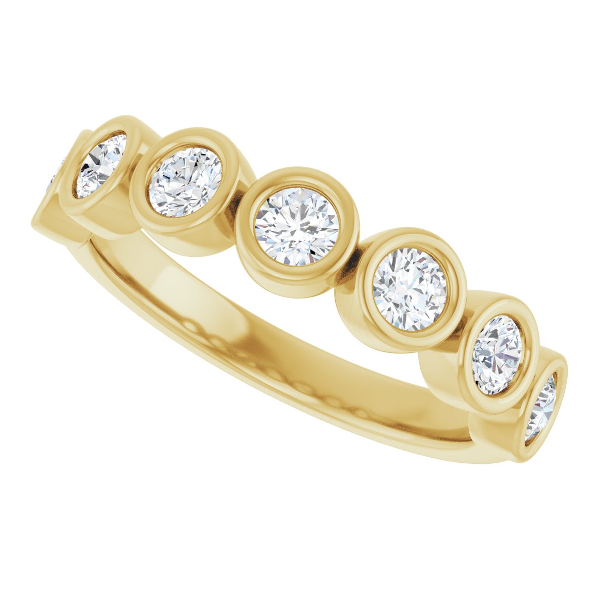 Bezel-Set Anniversary Band - Round | Metal Type=14K Yellow Gold | Diamond Size=3MM | Image 3