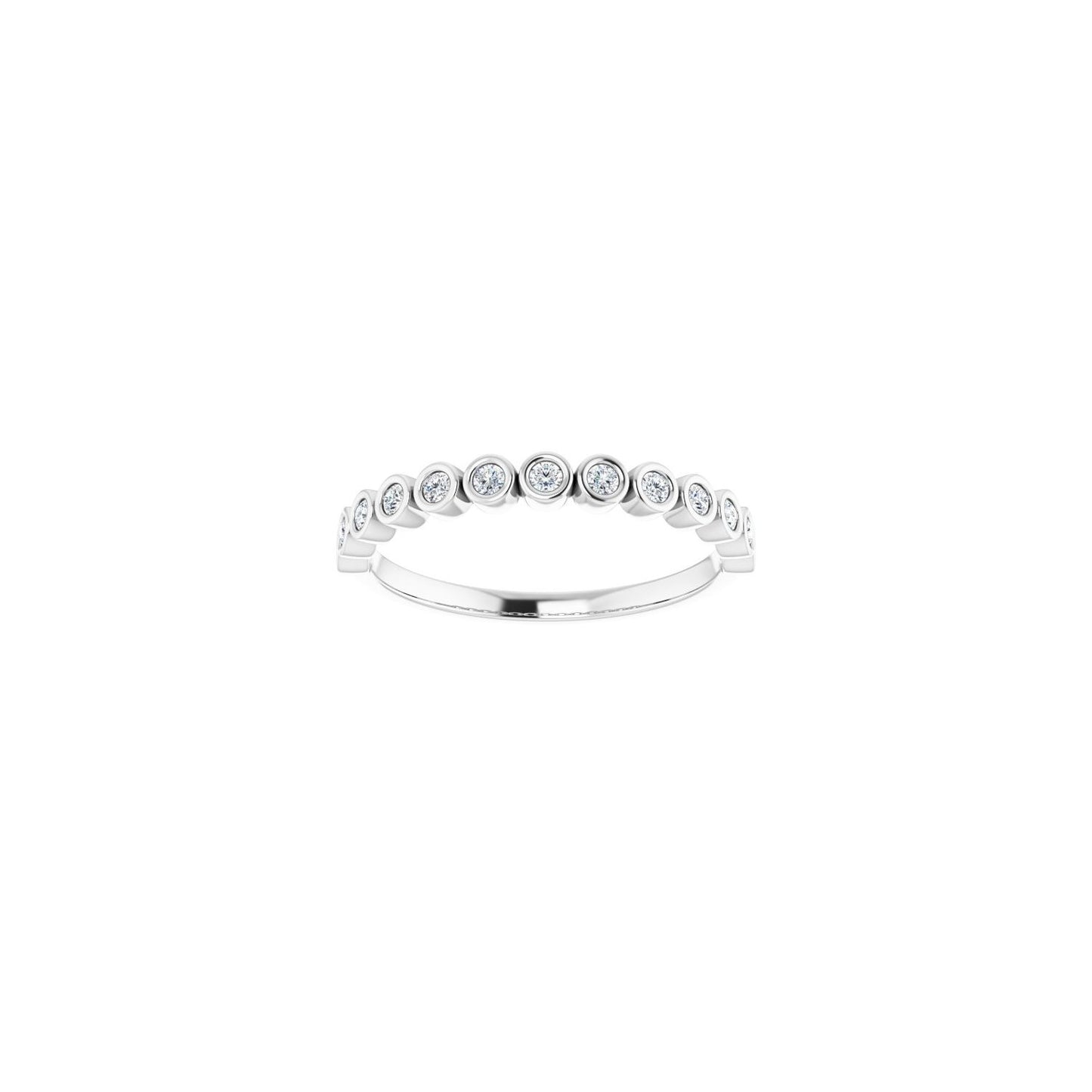 Bezel-Set Anniversary Band - Round 1MM-2.5MM | Metal Type=14K White Gold | Diamond Size=1.5MM | Image 1