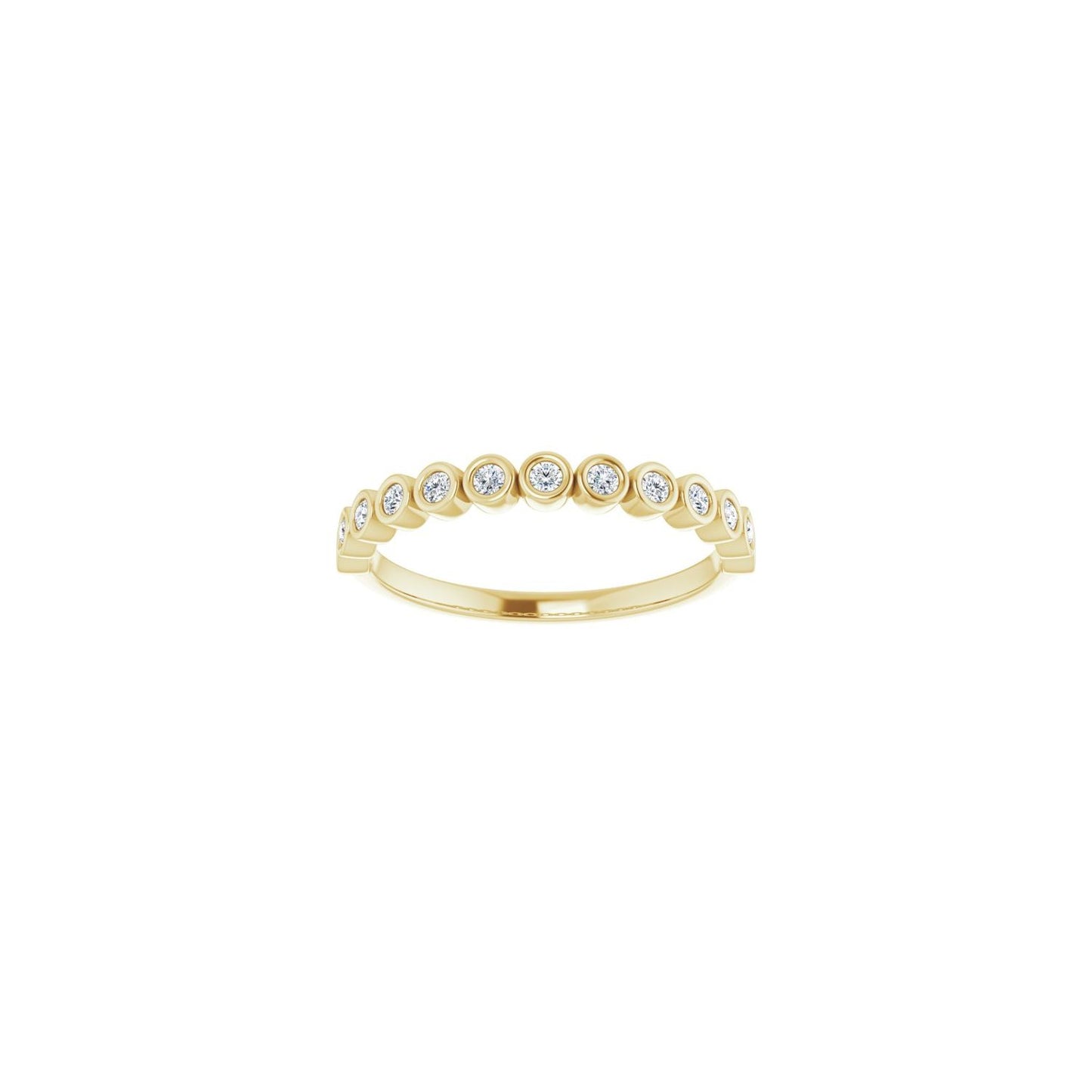 Bezel-Set Anniversary Band - Round 1MM-2.5MM | Metal Type=14K Yellow Gold | Diamond Size=1.5MM | Image 1