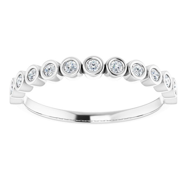Bezel-Set Anniversary Band - Round | Metal Type=14K White Gold | Diamond Size=1.5MM | Image 5