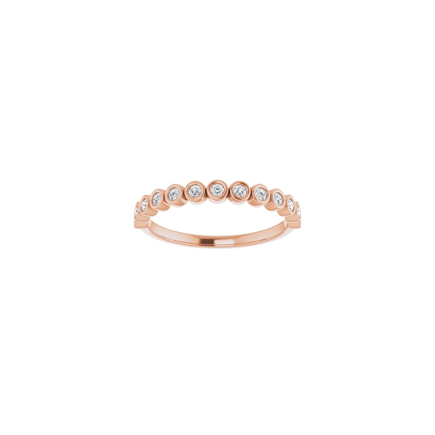 Bezel-Set Anniversary Band - Round 1MM-2.5MM | Metal Type=14K Rose Gold | Diamond Size=1.5MM | Image 1