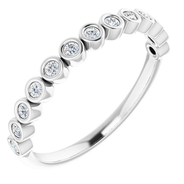 Bezel-Set Anniversary Band - Round | Metal Type=14K White Gold | Diamond Size=1.5MM | Image 3