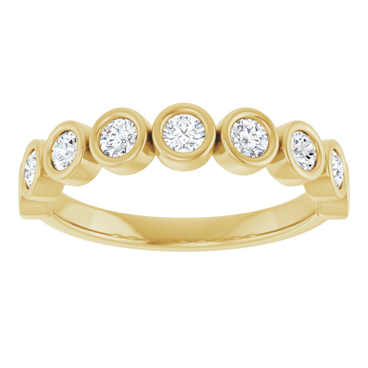 Bezel-Set Anniversary Band - Round | Metal Type=14K Yellow Gold | Diamond Size=2.5MM | Image 1