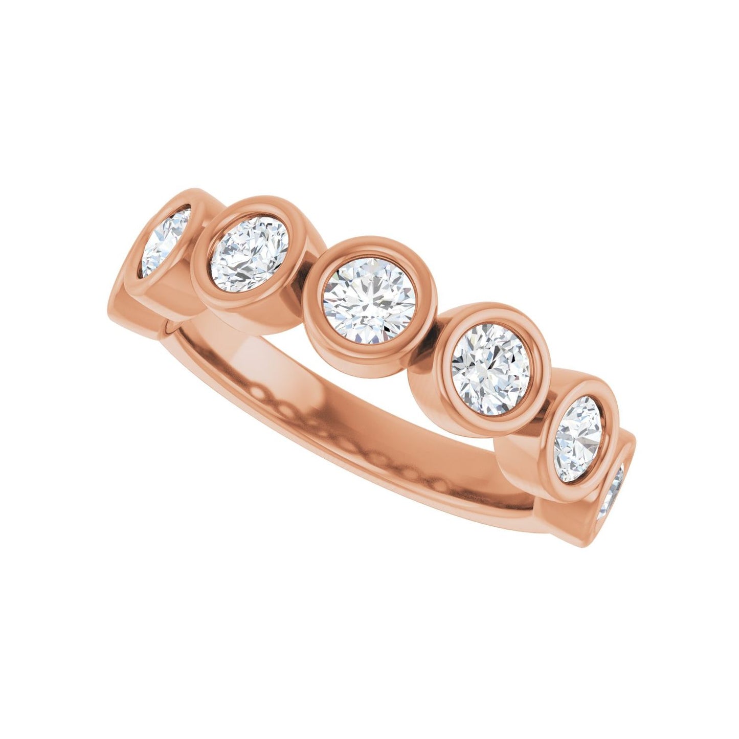 Bezel-Set Anniversary Band - Round 3MM-4MM | Metal Type=14K Rose Gold | Diamond Size=3.5MM | Image 2