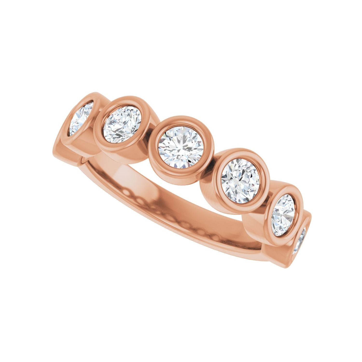 Bezel-Set Anniversary Band - Round 3MM-4MM | Metal Type=14K Rose Gold | Diamond Size=3.5MM | Image 2