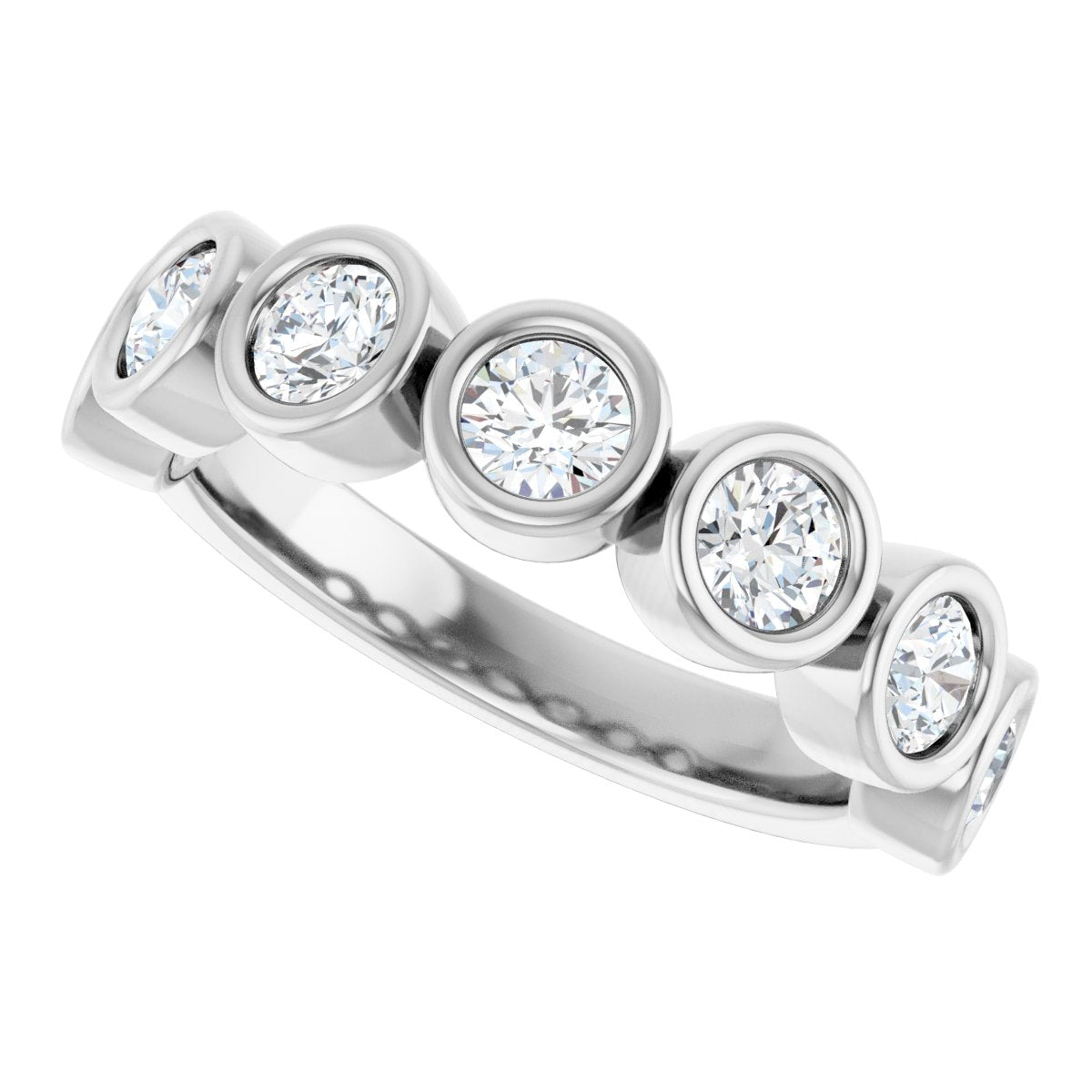 Bezel-Set Anniversary Band - Round | Metal Type=14K White Gold | Diamond Size=3.5MM | Image 3