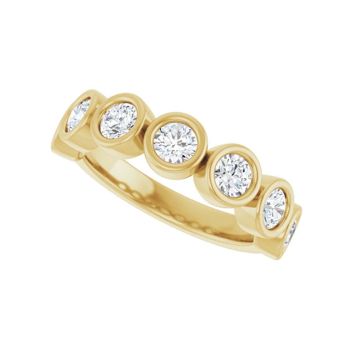 Bezel-Set Anniversary Band - Round 3MM-4MM | Metal Type=14K Yellow Gold | Diamond Size=3.5MM | Image 2