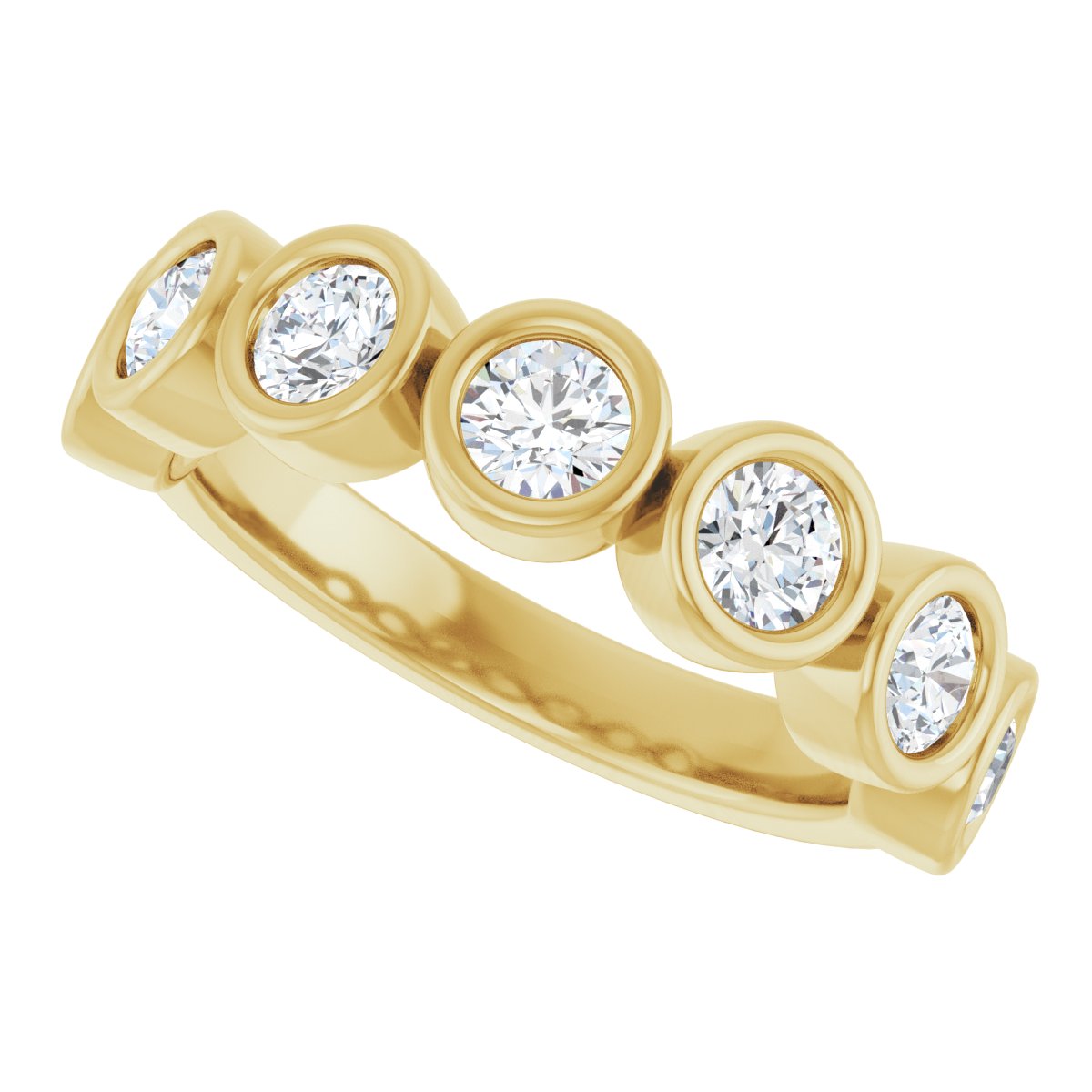 Bezel-Set Anniversary Band - Round | Metal Type=14K Yellow Gold | Diamond Size=3.5MM | Image 3