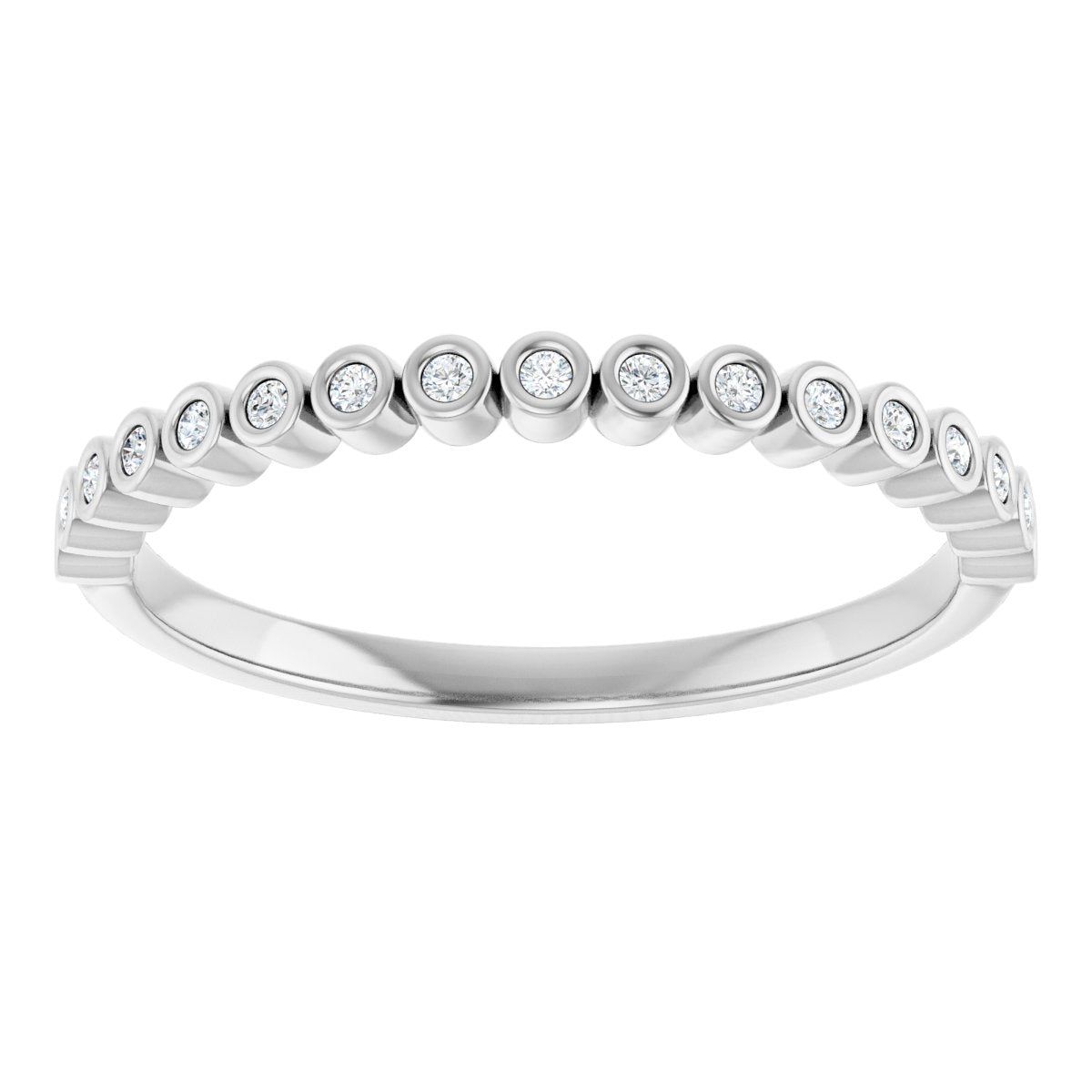 Bezel-Set Anniversary Band - Round | Metal Type=14K White Gold | Diamond Size=1MM | Image 4