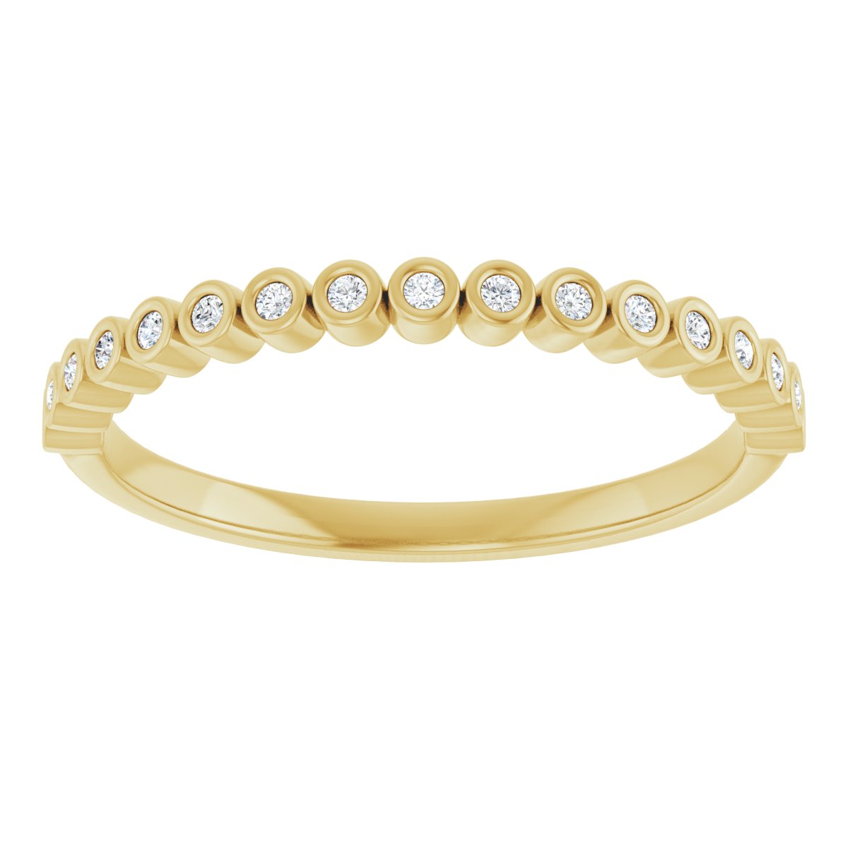 Bezel-Set Anniversary Band - Round | Metal Type=14K Yellow Gold | Diamond Size=1MM | Image 4