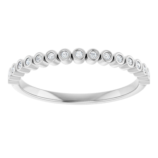 Bezel-Set Anniversary Band - Round | Metal Type=14K White Gold | Diamond Size=1MM | Image 1