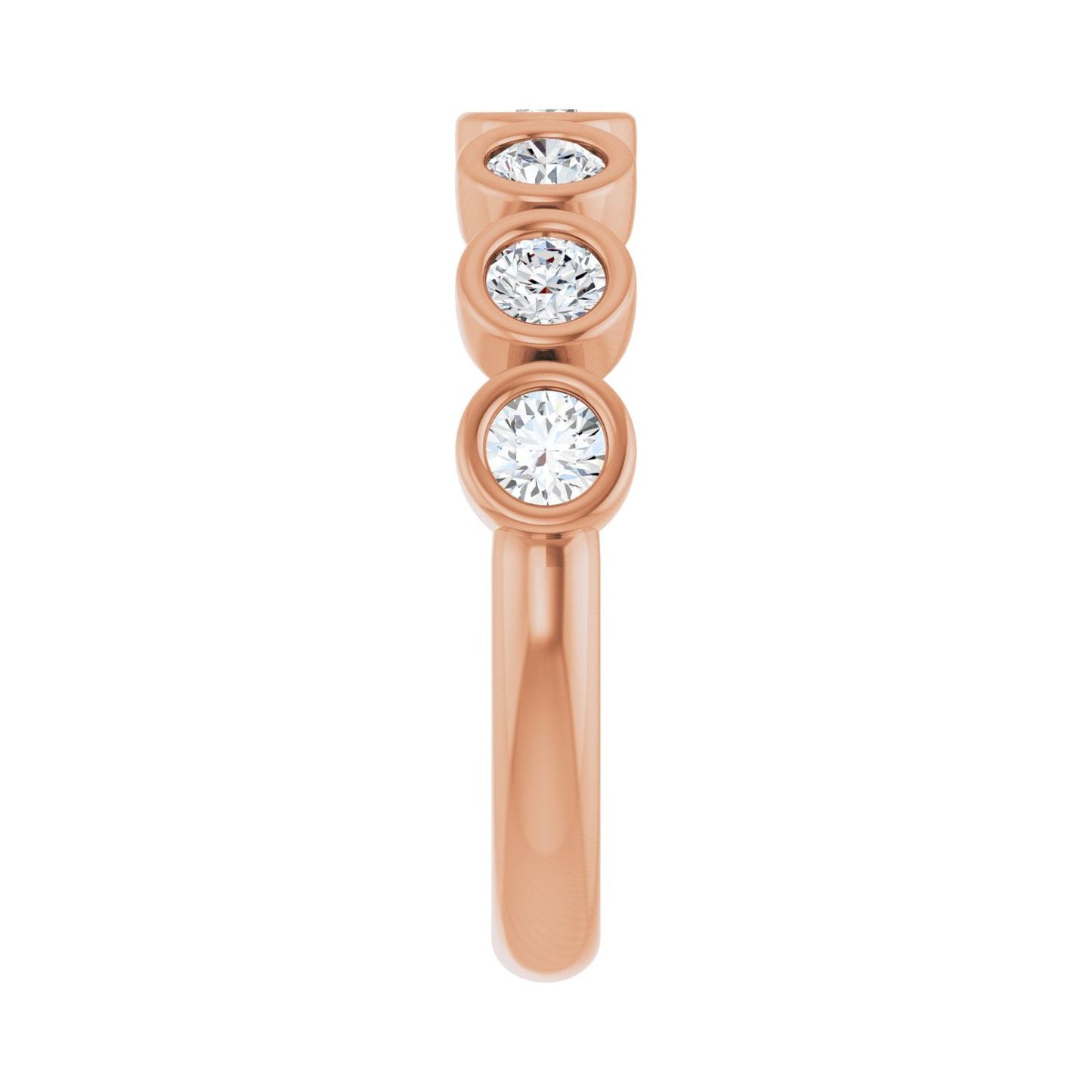Bezel-Set Anniversary Band - Round 3MM-4MM | Metal Type=14K Rose Gold | Diamond Size=3MM | Image 1