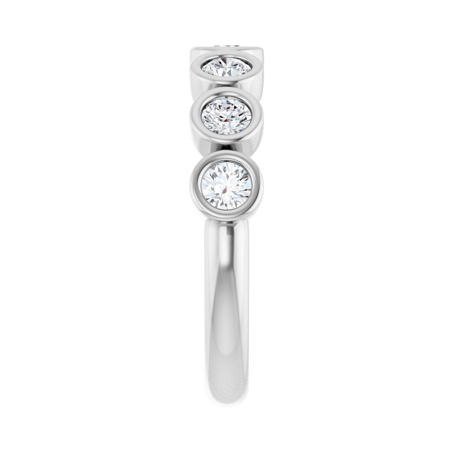 Bezel-Set Anniversary Band - Round 3MM-4MM | Metal Type=Platinum | Diamond Size=3MM | Image 1