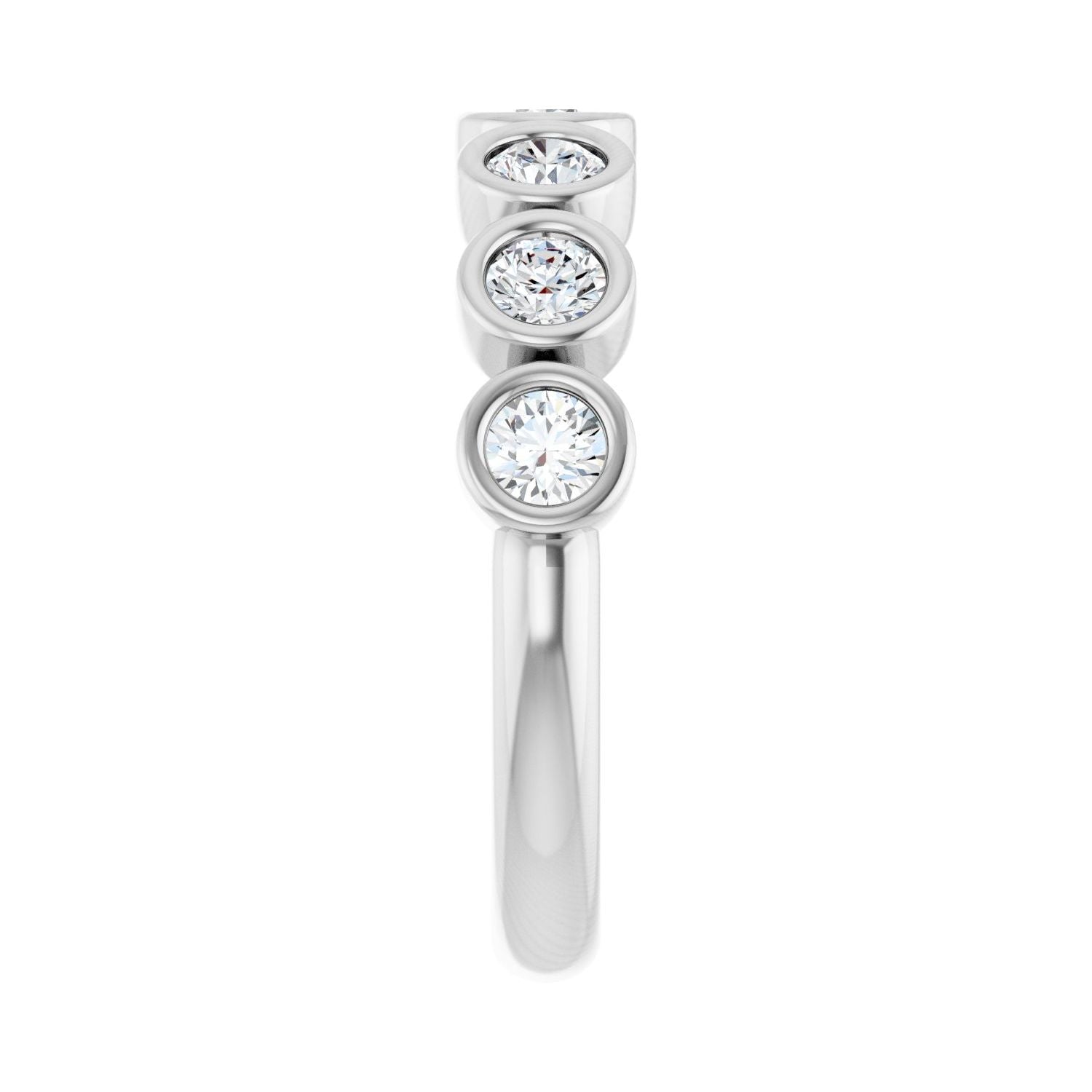 Bezel-Set Anniversary Band - Round 3MM-4MM | Metal Type=Platinum | Diamond Size=3MM | Image 1