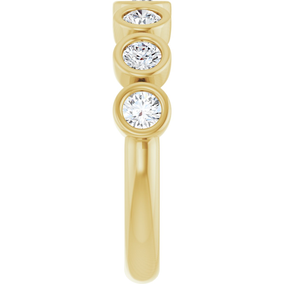 Bezel-Set Anniversary Band - Round | Metal Type=14K Yellow Gold | Diamond Size=3MM | Image 5