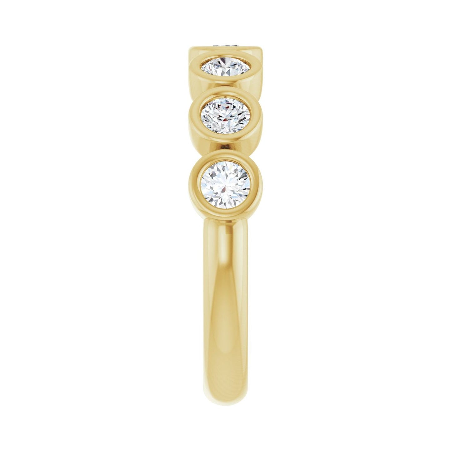 Bezel-Set Anniversary Band - Round 3MM-4MM | Metal Type=14K Yellow Gold | Diamond Size=3MM | Image 1