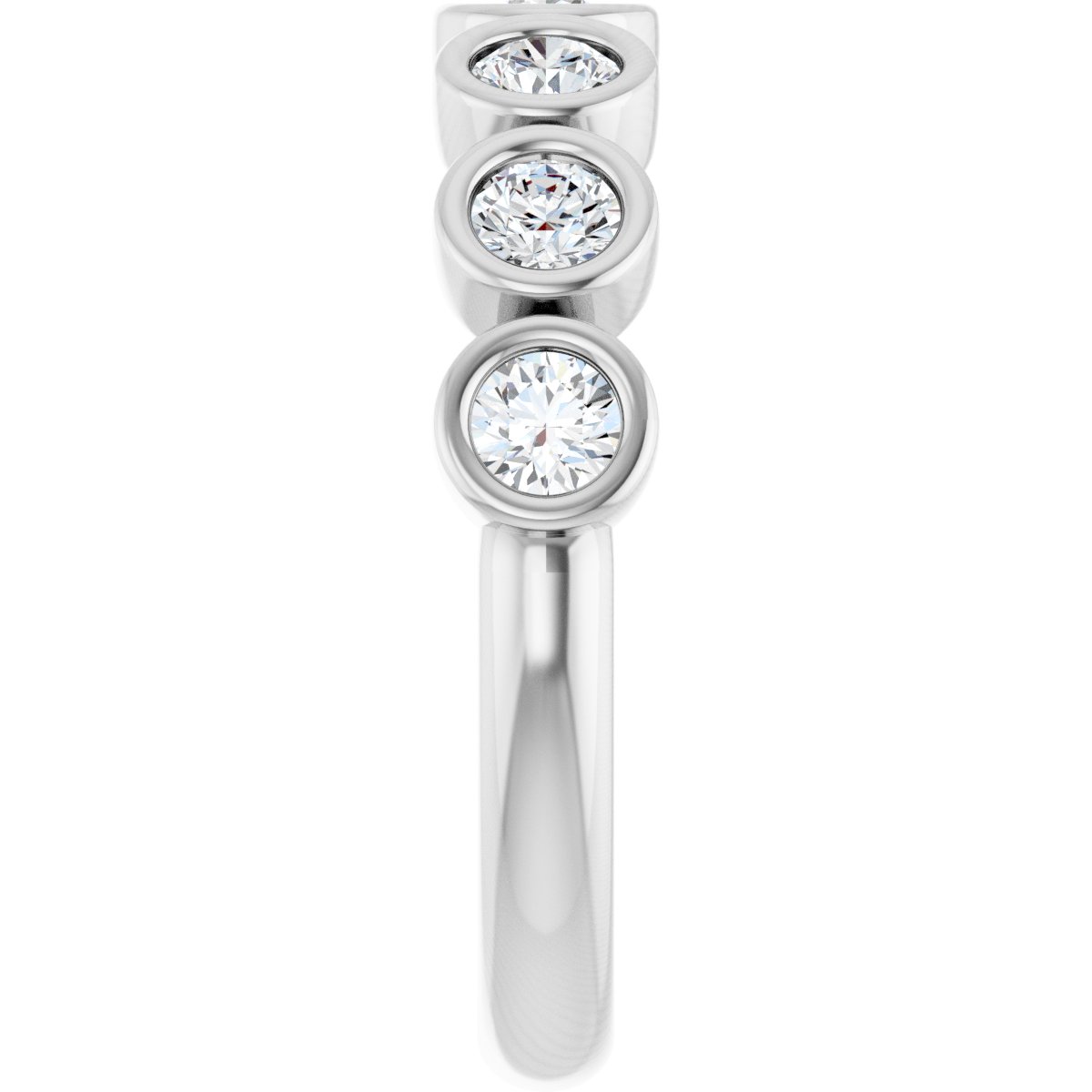 Bezel-Set Anniversary Band - Round | Metal Type=14K White Gold | Diamond Size=3MM | Image 5