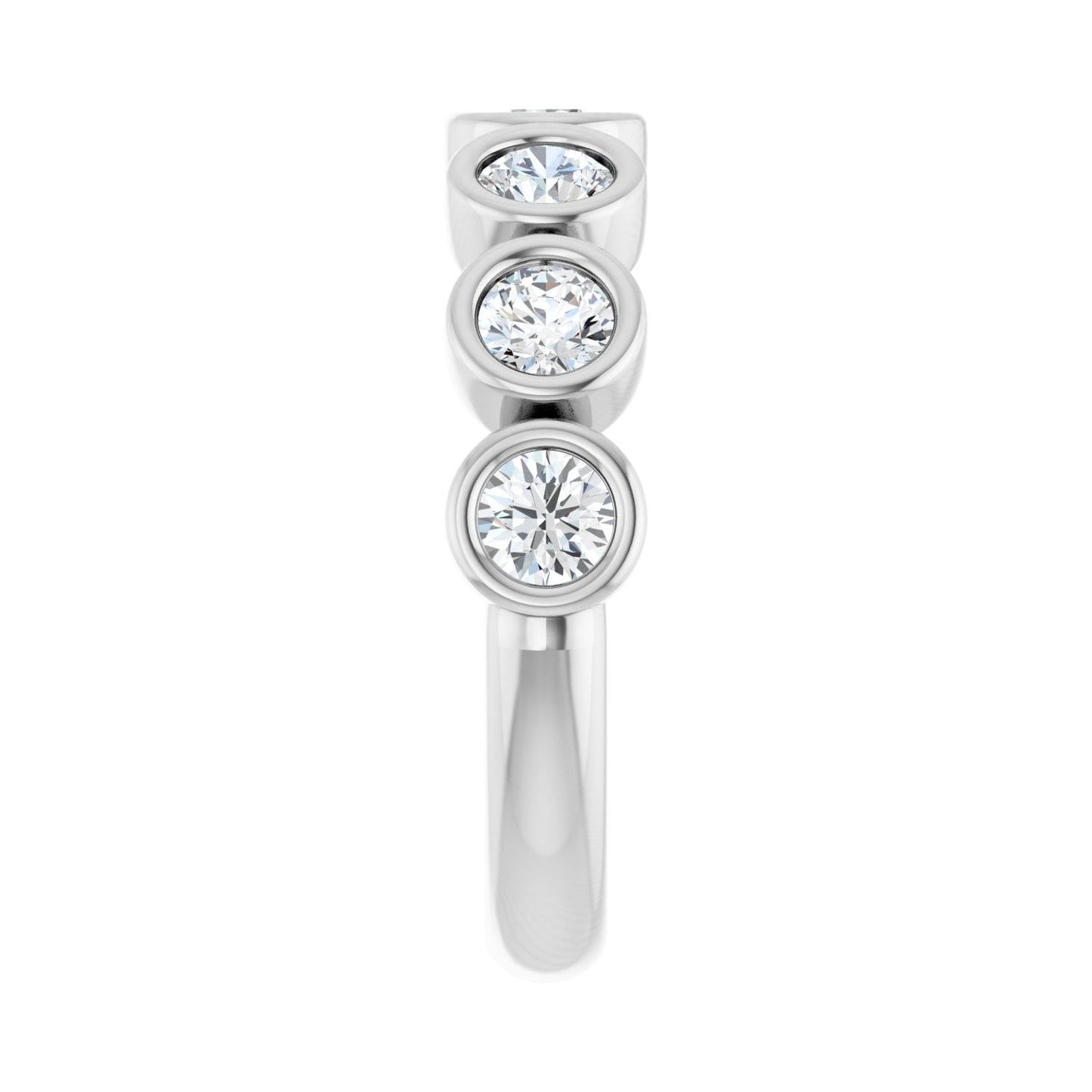 Bezel-Set Anniversary Band - Round 3MM-4MM | Metal Type=Platinum | Diamond Size=3.5MM | Image 1
