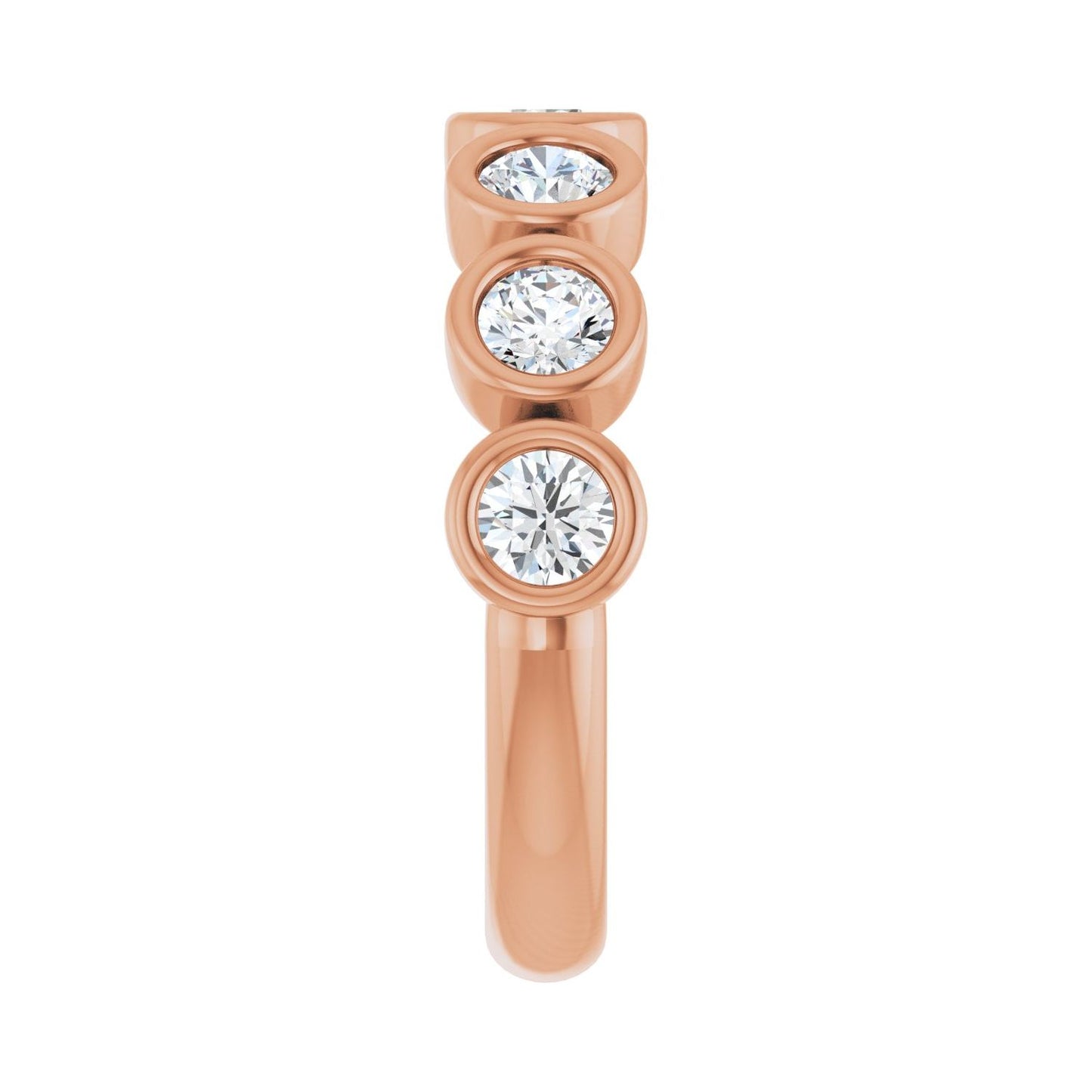 Bezel-Set Anniversary Band - Round 3MM-4MM | Metal Type=14K Rose Gold | Diamond Size=3.5MM | Image 1