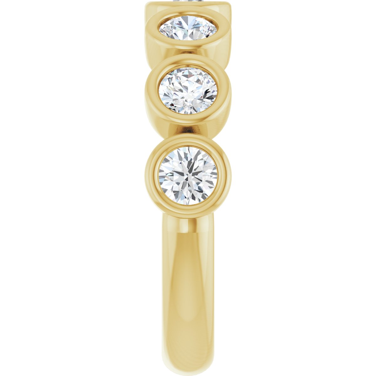 Bezel-Set Anniversary Band - Round | Metal Type=14K Yellow Gold | Diamond Size=3.5MM | Image 2