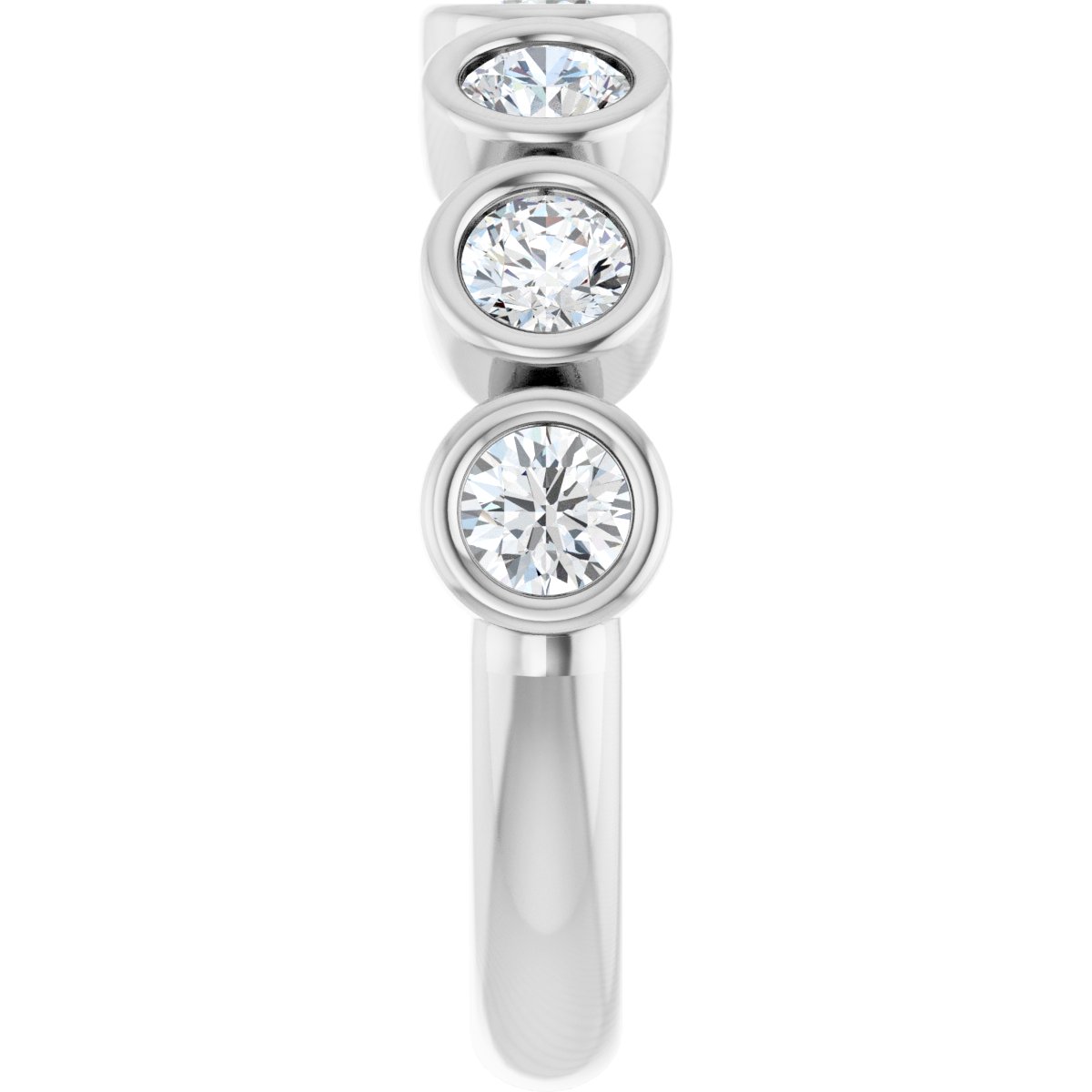 Bezel-Set Anniversary Band - Round | Metal Type=14K White Gold | Diamond Size=3.5MM | Image 2