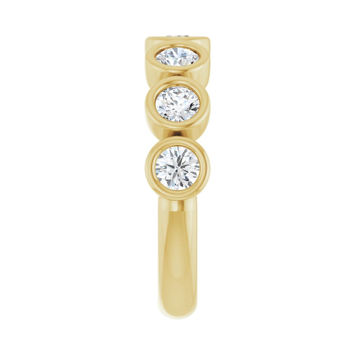Bezel-Set Anniversary Band - Round 3MM-4MM | Metal Type=14K Yellow Gold | Diamond Size=3.5MM | Image 1