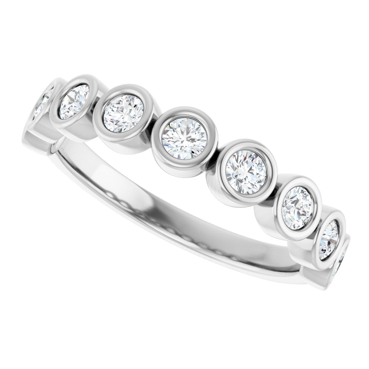 Bezel-Set Anniversary Band - Round | Metal Type=14K White Gold | Diamond Size=2.5MM | Image 3