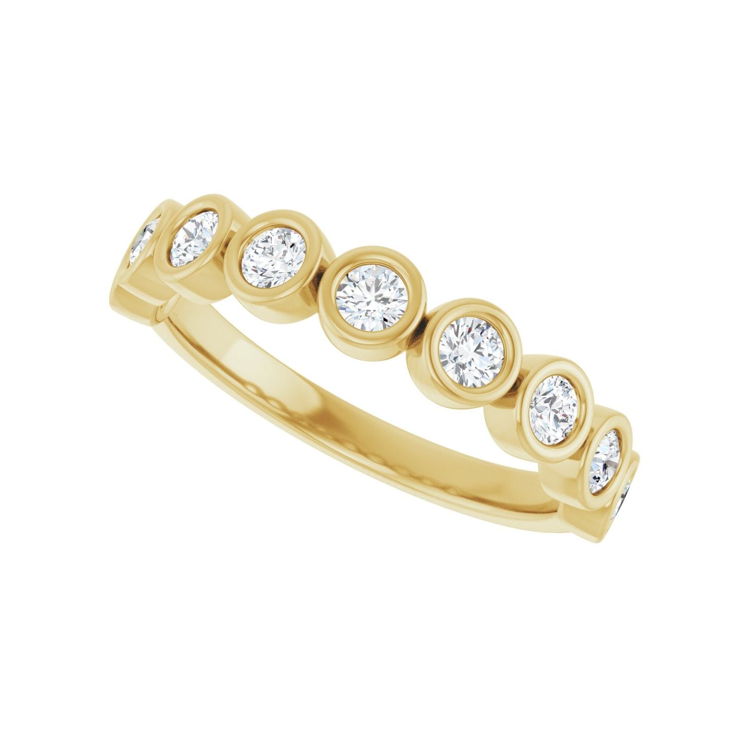 Bezel-Set Anniversary Band - Round 1MM-2.5MM | Metal Type=14K Yellow Gold | Diamond Size=2.5MM | Image 2