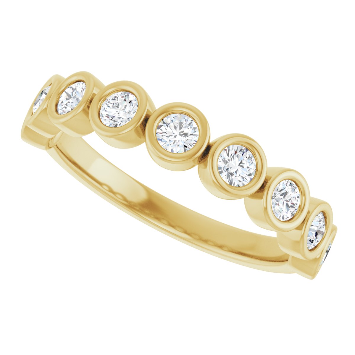 Bezel-Set Anniversary Band - Round | Metal Type=14K Yellow Gold | Diamond Size=2.5MM | Image 3