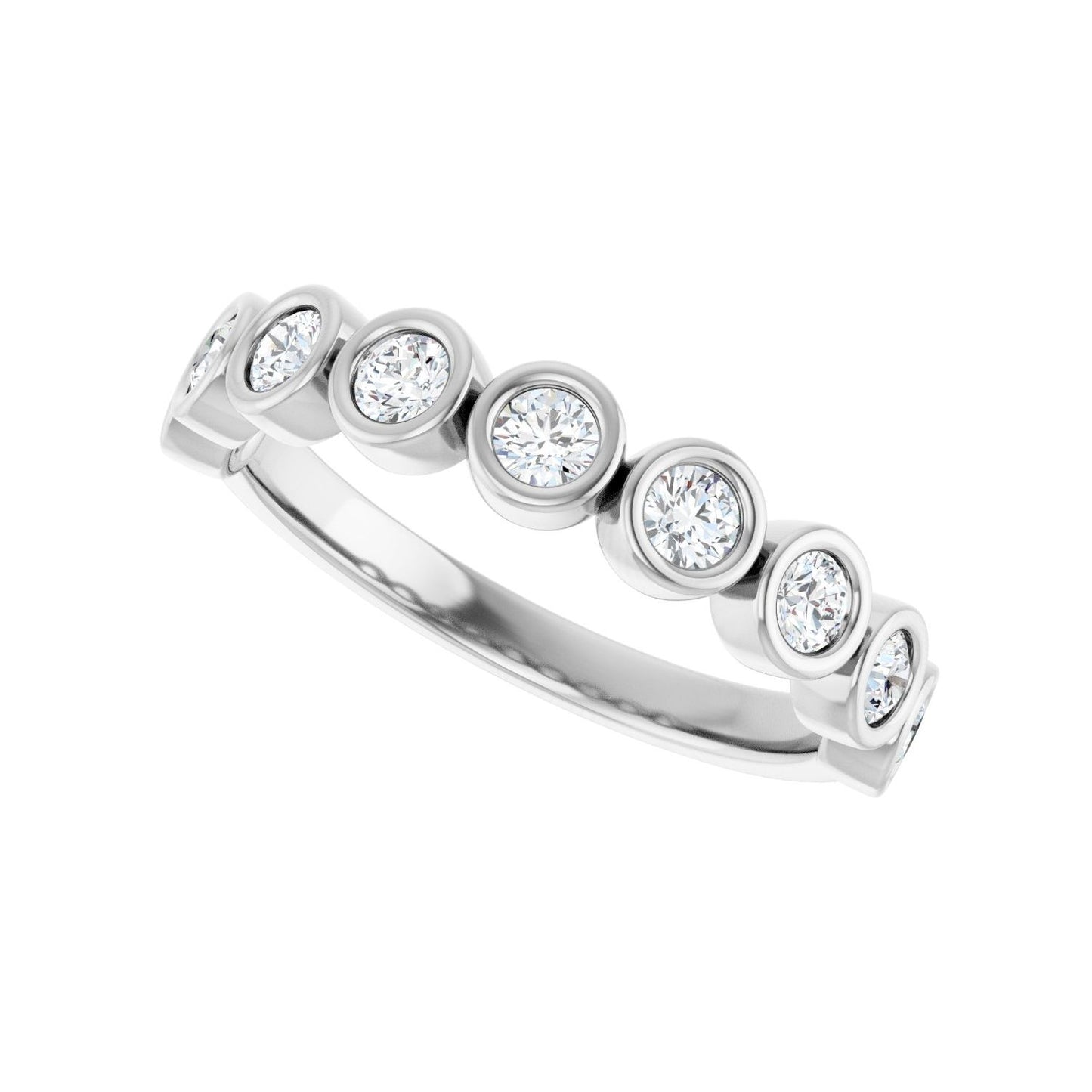Bezel-Set Anniversary Band - Round 1MM-2.5MM | Metal Type=14K White Gold | Diamond Size=2.5MM | Image 2