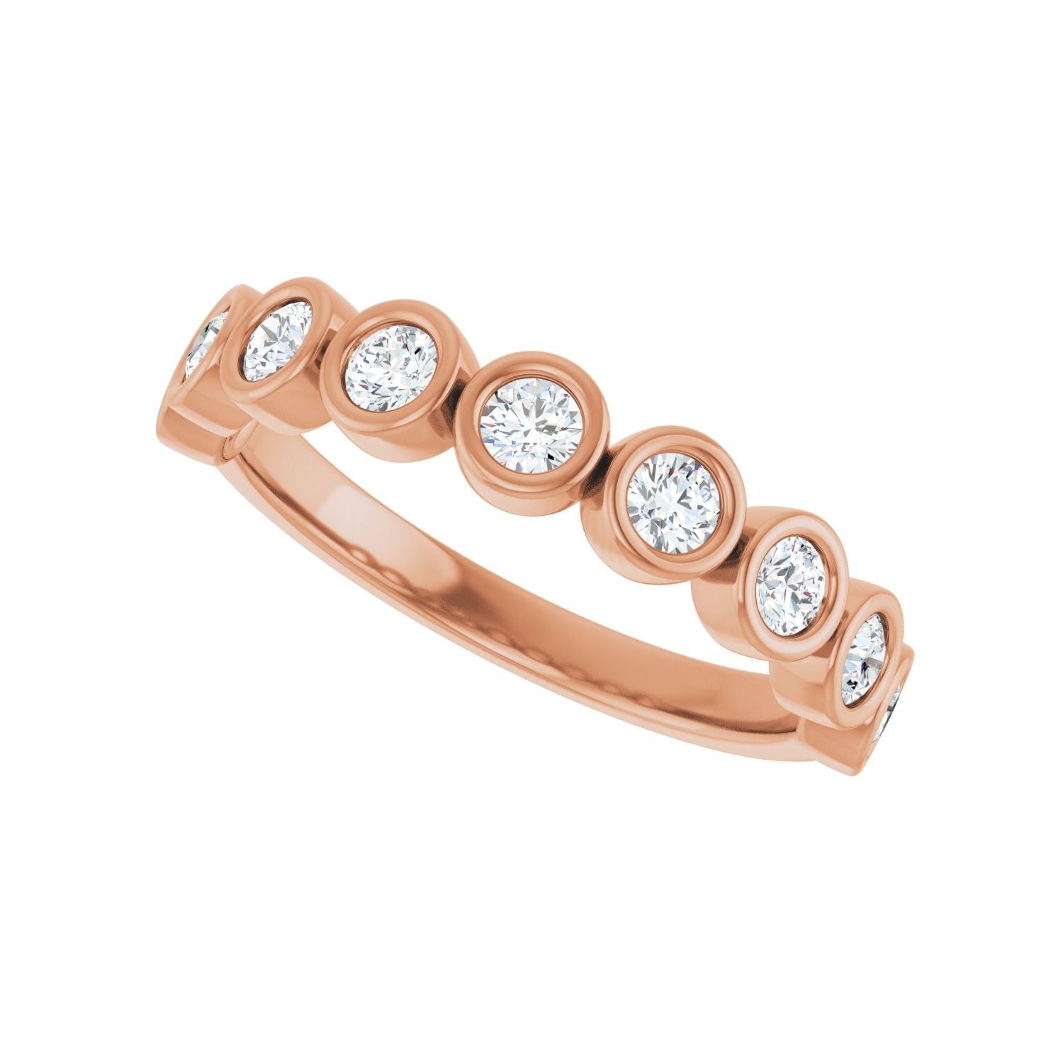 Bezel-Set Anniversary Band - Round 1MM-2.5MM | Metal Type=14K Rose Gold | Diamond Size=2.5MM | Image 2